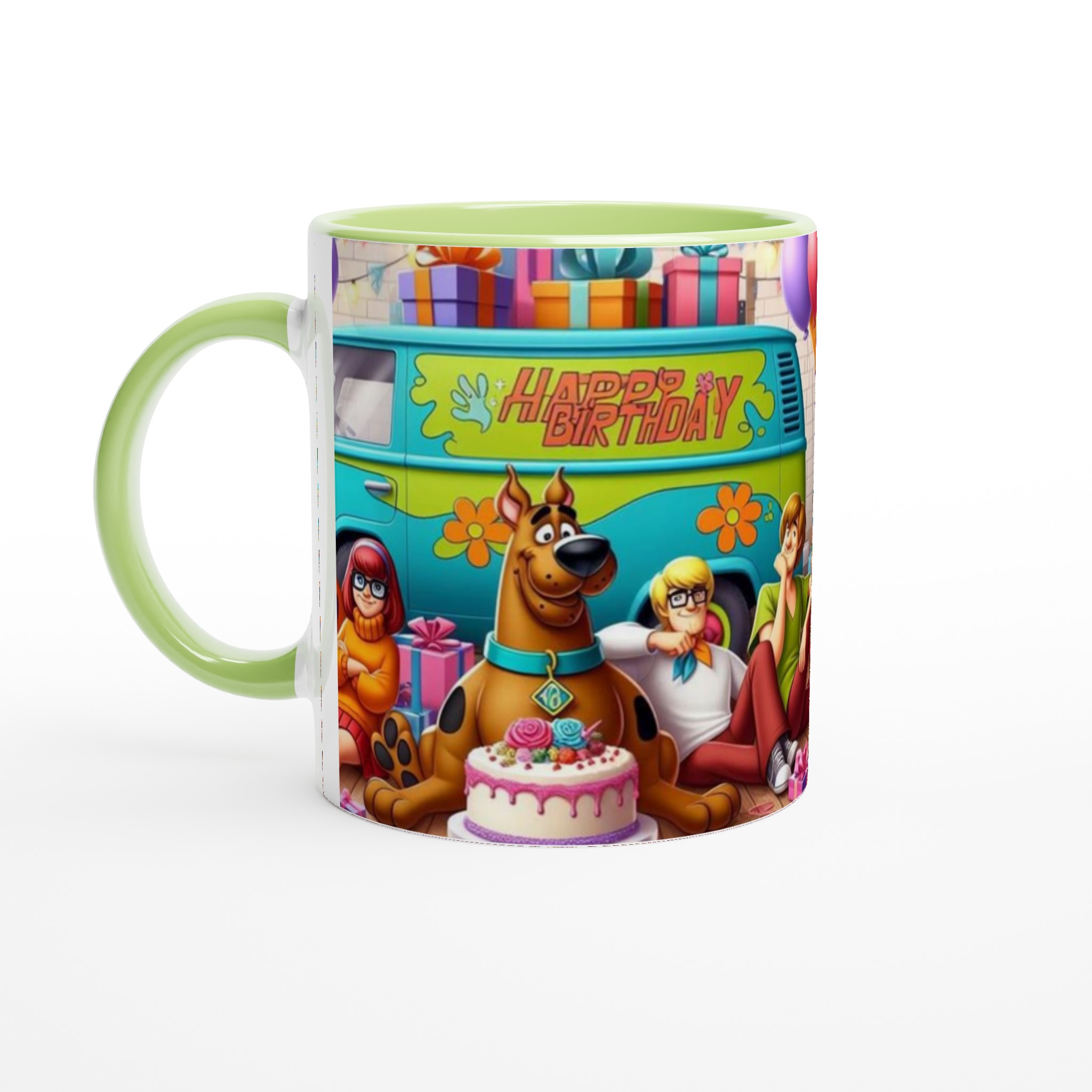 Färgstark Vit 11oz keramisk mugg med Scooby Doo och Vänners Födelsedagsglädje 7 bbb4b77a-e9f3-4f12-b3b0-5fb2dd7cbc97