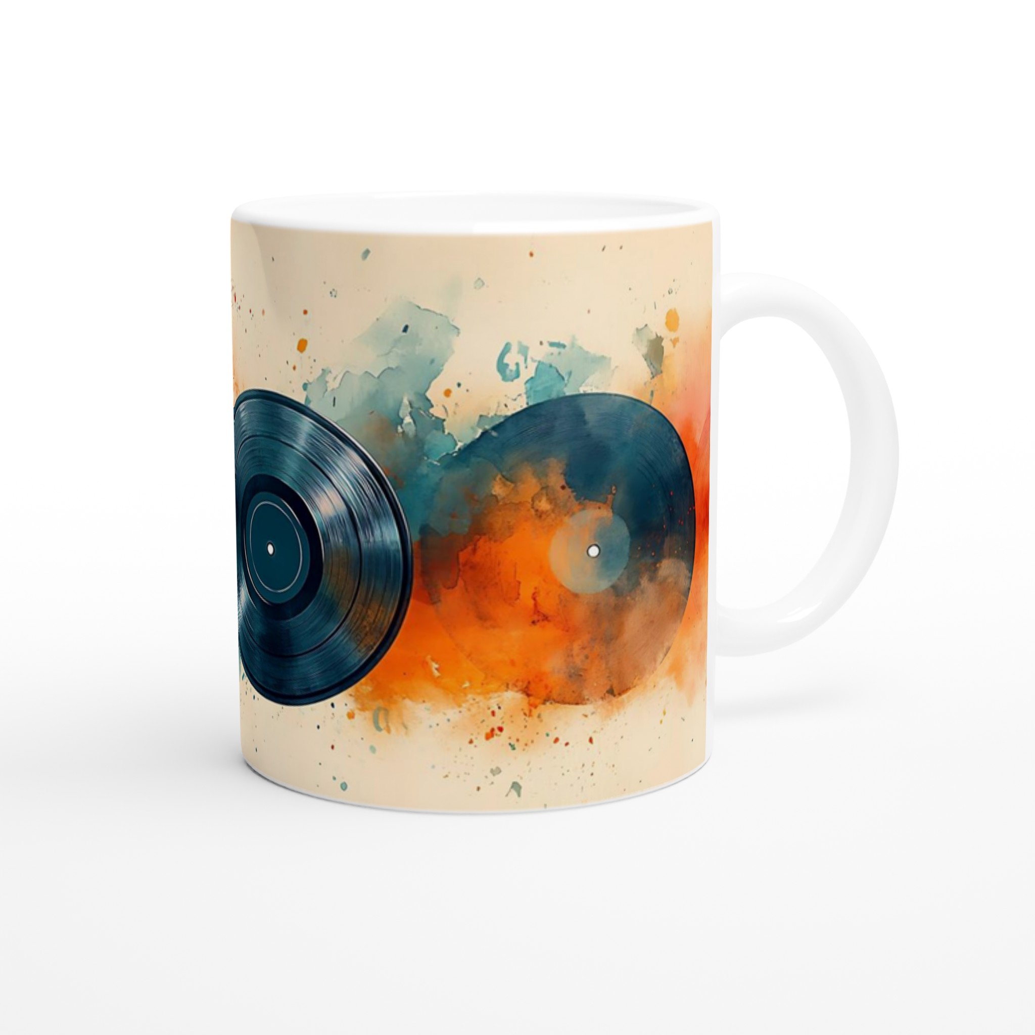 Vit 11oz keramisk mugg med färgstarka vinylskivor – välj din favoritfärg för en unik kaffestund 9 bbbf27a3-4e73-46b5-b889-077ddddac1b9
