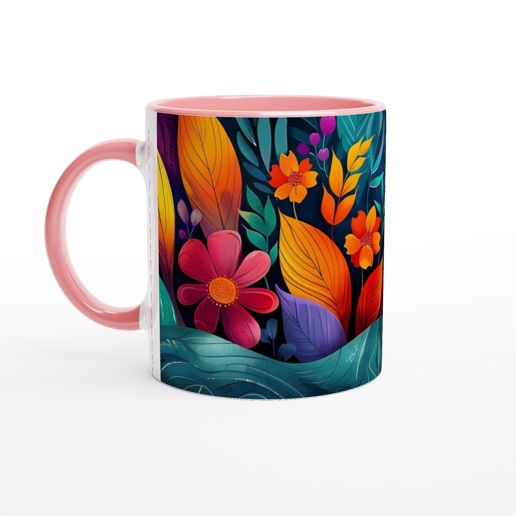Tropisk Blomsterglädje 11oz Keramisk Mugg – Välj bland 7 Livfulla Färger 6 bc238e89-1051-499f-9669-486bb4a5dafb
