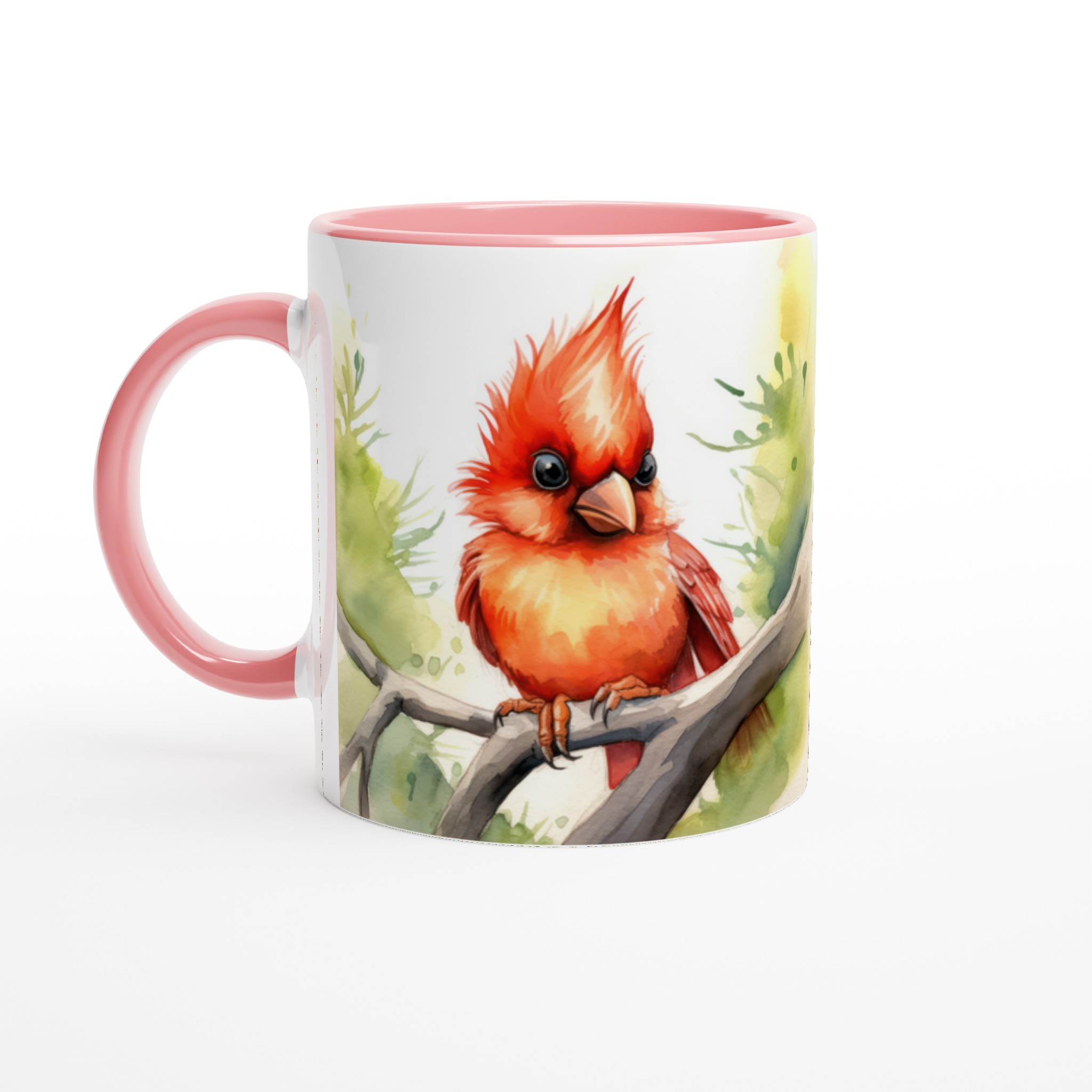 Vit 11oz keramisk mugg med livfull kardinalfågel – välj mellan sju färgstarka keramfärger 6 bc2f21b1-6da2-45d5-ba93-775aa6b69034