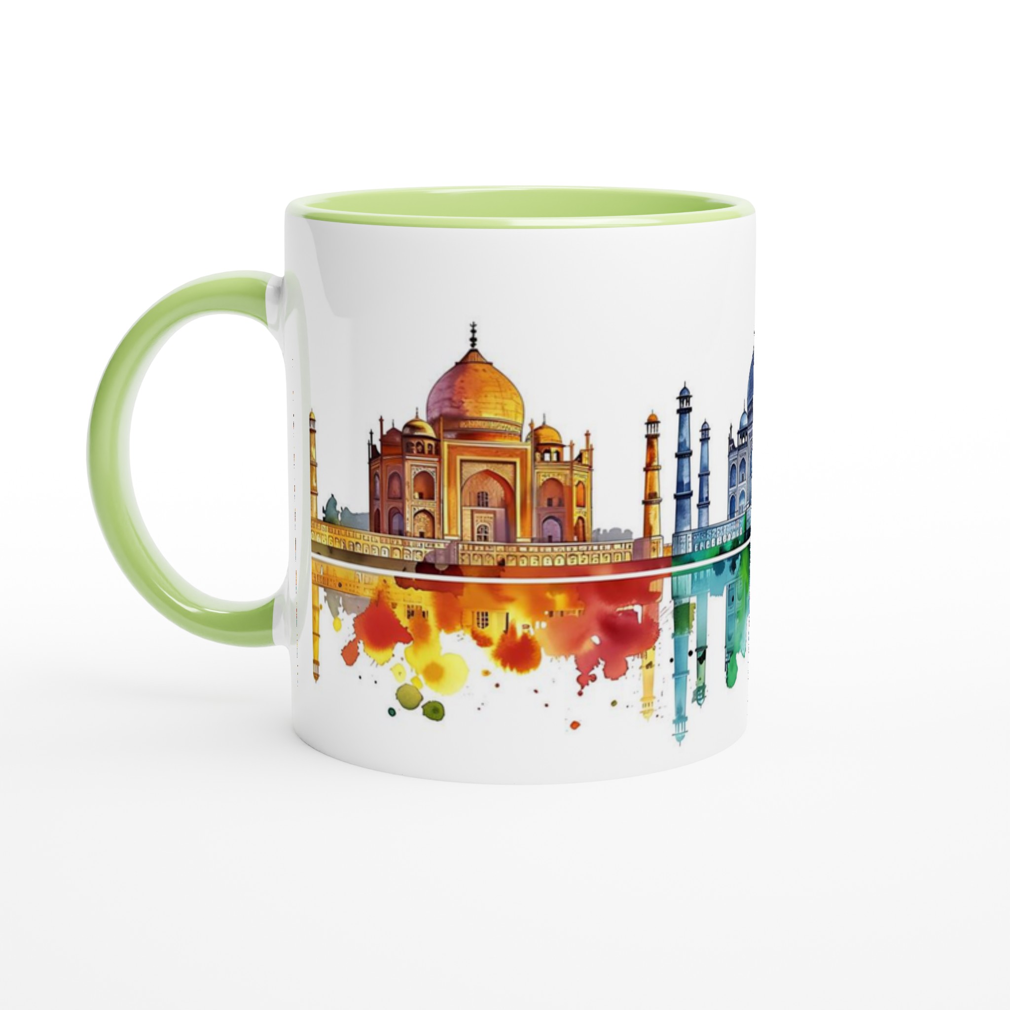 Taj Mahal Horizon: Akvarellmugg med Levande Färgstänk – Välj Din Favoritfärg 8 bc6342e0-cae5-41d1-a2f6-0e4f71999082