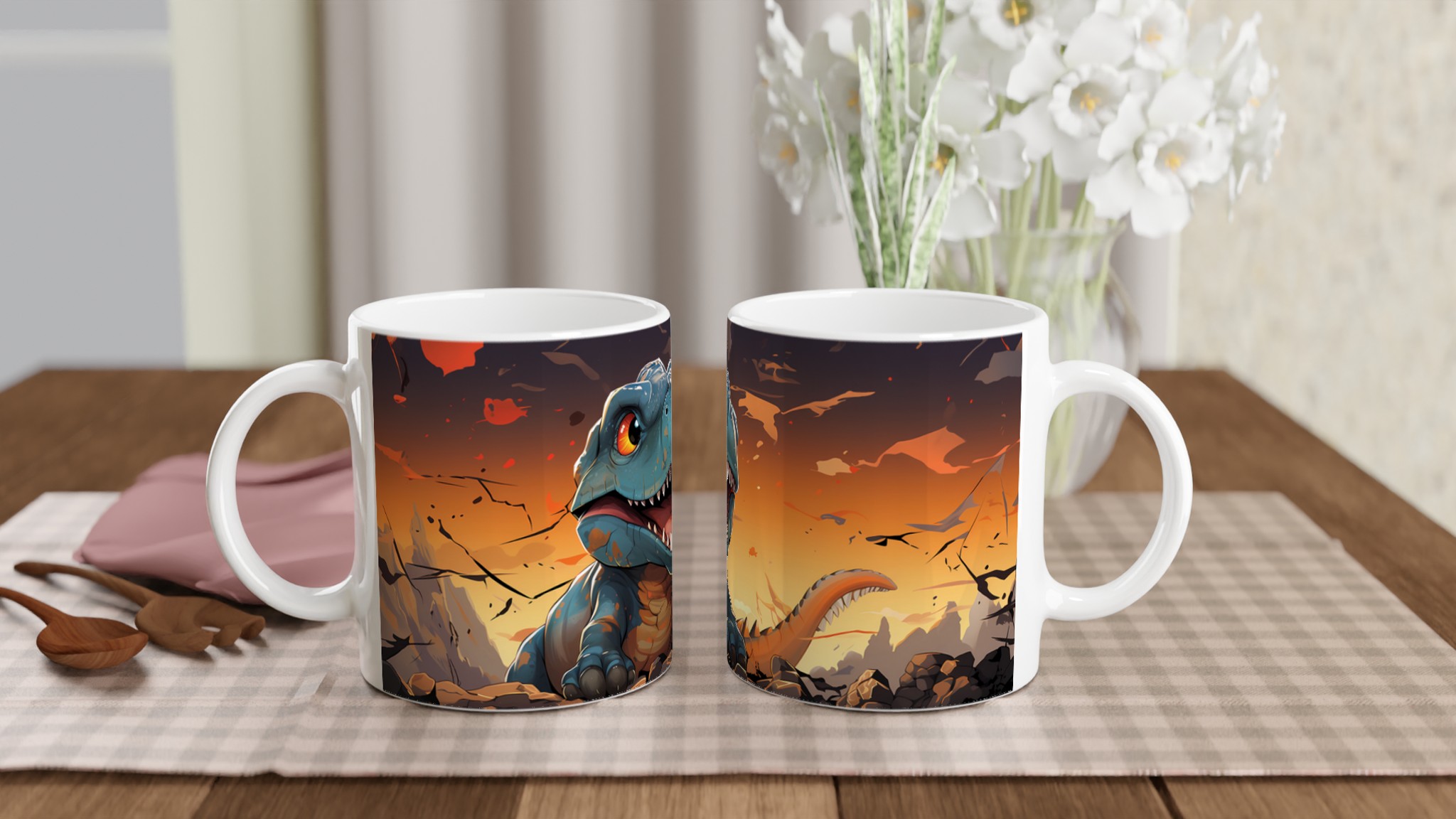 T-Rex Äventyr 11oz Keramisk Mugg – Färgglad Dinosaurie Illustration i Valfri Färg! 10 bca3b03f-034b-4c8a-9b43-1e4c1dbf4b89