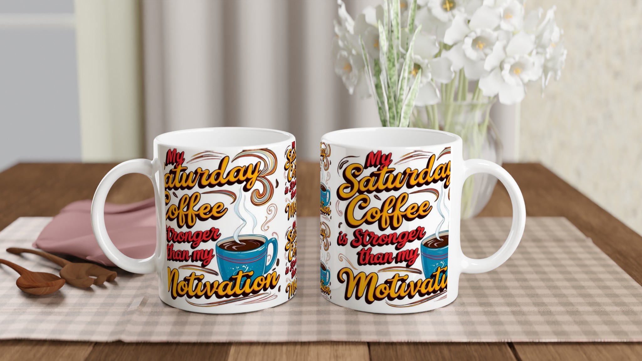 My Saturday Coffee 11oz Ceramic Mug – Bold Typography & Vibrant Blue Cup Design 10 bcbab48e-8439-4985-a0ff-012eefe5dc17