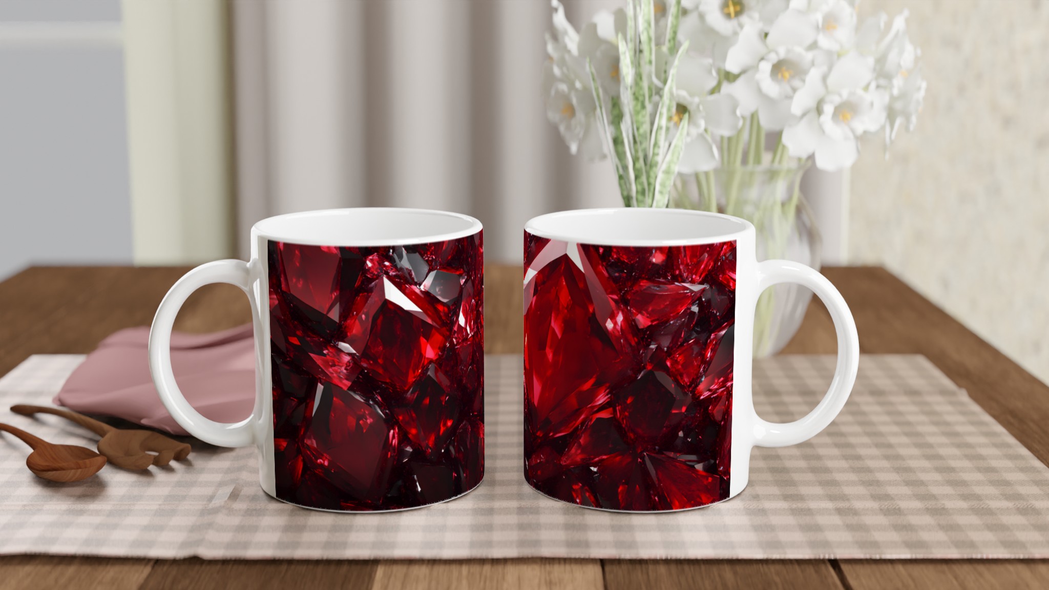 Rubinröd Fasetterad 11oz Keramisk Mugg – Geometrisk Elegans för Din Kaffestund 10 bcee6f07-c4d9-4a49-98e8-51fed7e84796