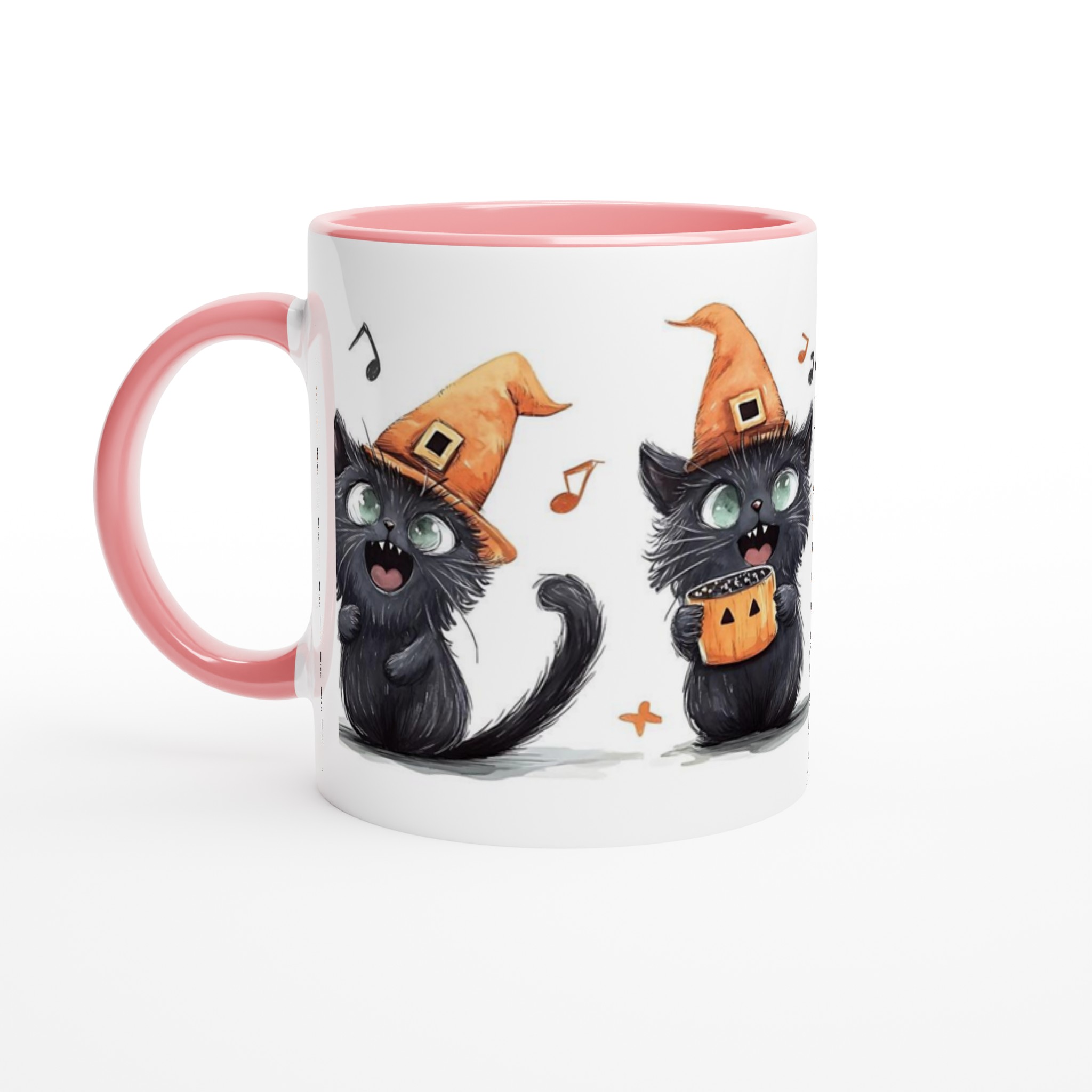 Busiga Halloween Kattar Mugg - Söta Svarta Katter med Häxhattar & Pumpalyktor i Din Valfria Färg 6 bd20a2a7-6ca4-4791-a2d3-c459004b3139