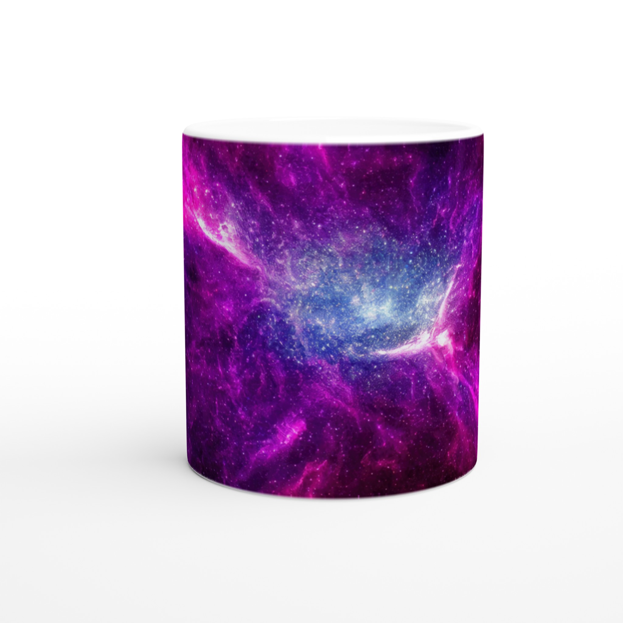 Vit 11oz keramisk mugg med galaxinspirerat motiv – välj din favoritfärg för en unik start på dagen 8 bd3c0f4f-70a0-42ef-8407-6d0453fef6c4