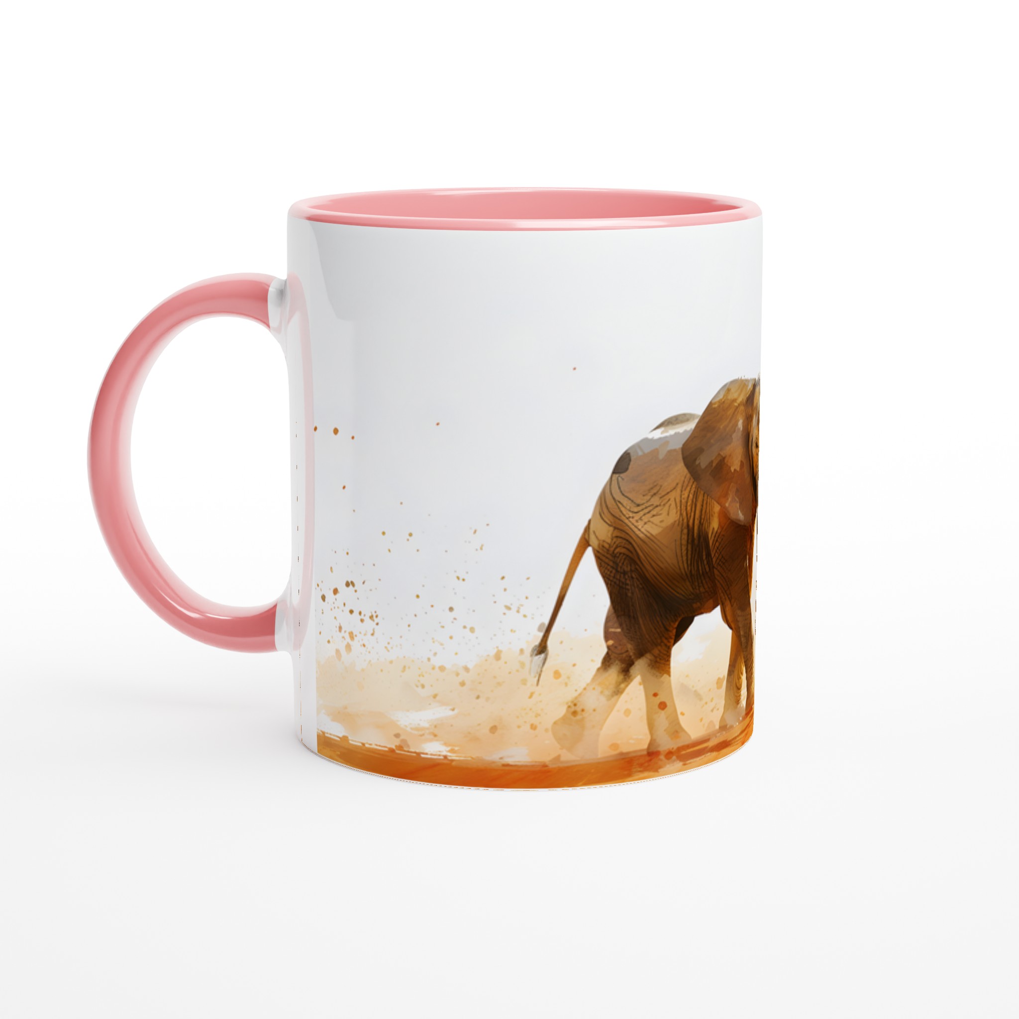 Majestätisk Elefant Mugg – Konstnärlig Akvarell Design i Varm Orange & Brun Toner, 11oz Keramikmugg 6 bd4099f3-1fae-470c-9016-c29ec338faf6