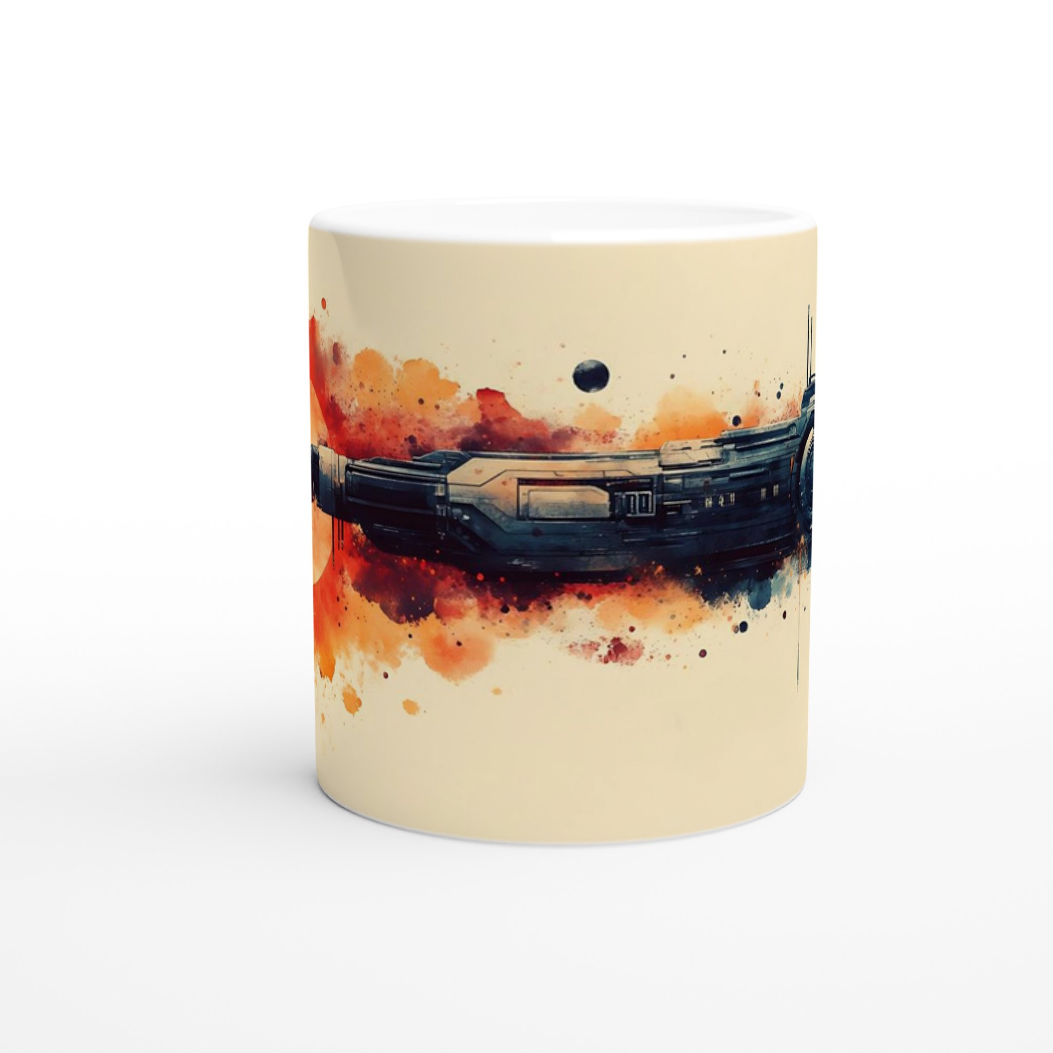 Kosmisk Krigare Keramisk Mugg - Akvarell Sci-Fi Stridsfartyg i 11oz Premium Keramik 8 bd4767f1-86b8-4494-a0f1-2eea3423677b