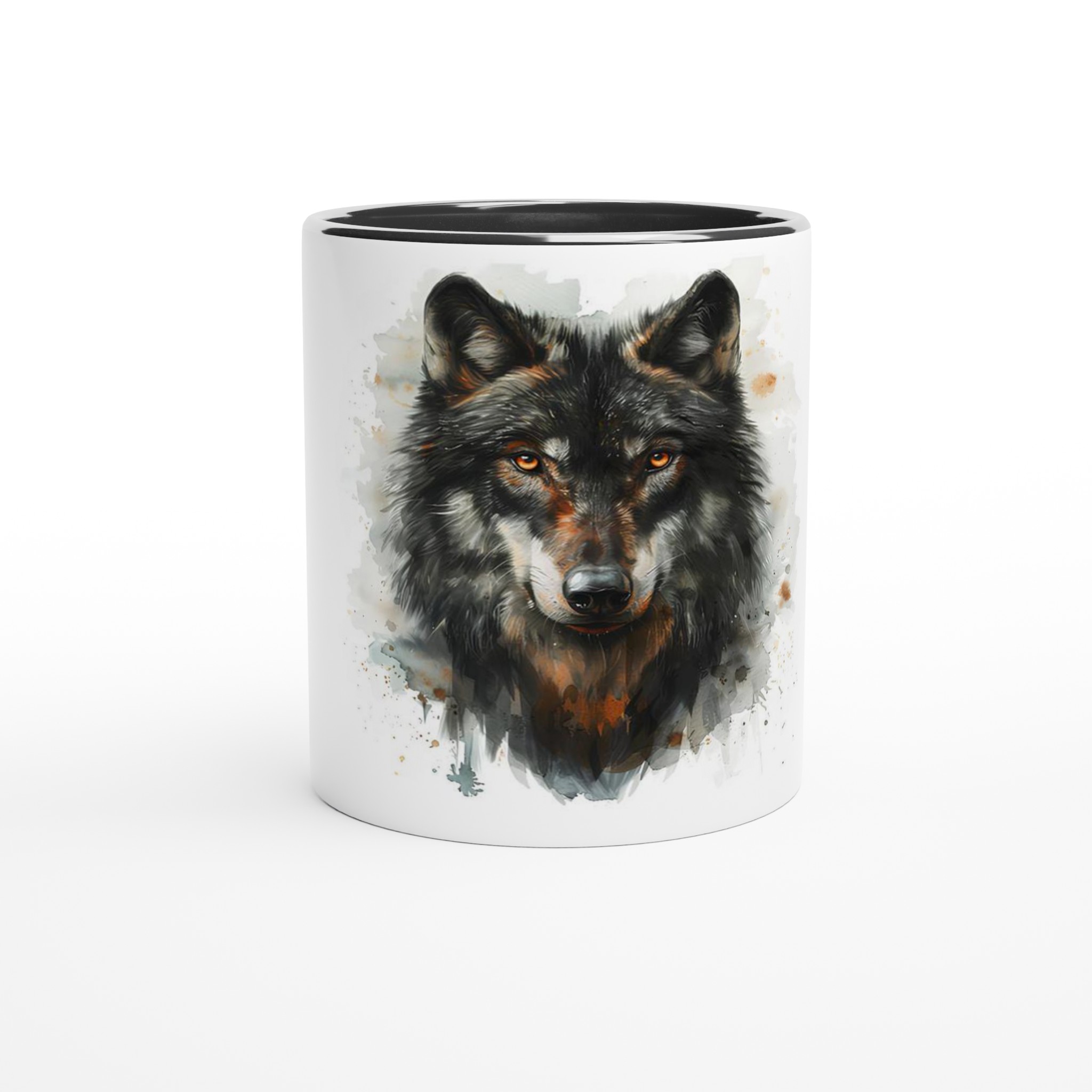 Mystisk Varg Akvarell Mugg – 11oz Keramikmugg med Färgad Insida, Perfekt för Vildmarksälskaren 6 bd48b46a-b95d-4ff3-add8-54a7d98dc38b