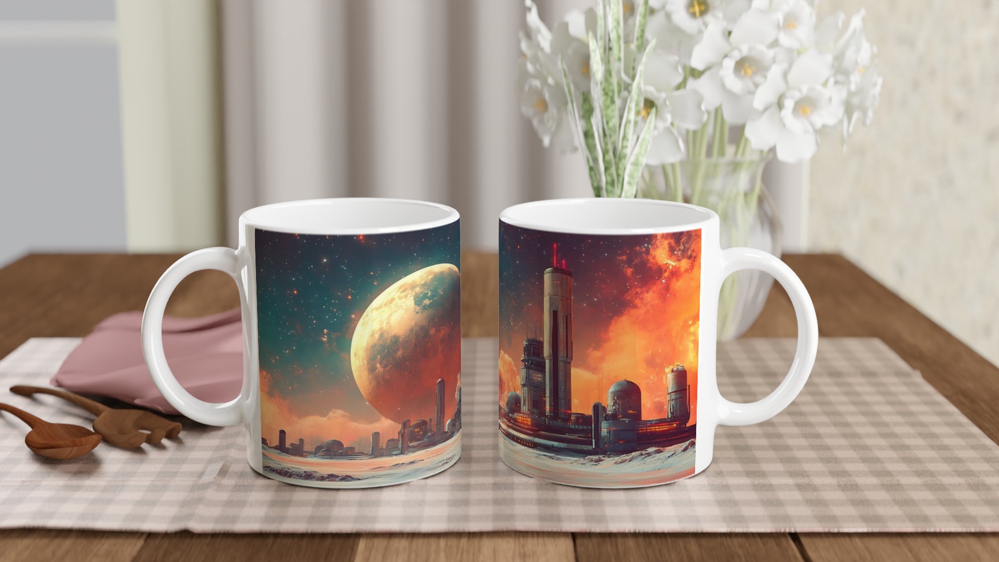 Kosmisk Stad Keramikmugg - 11oz, Sci-Fi Design, Hållbar och Diskmaskinssäker – Välj bland 7 Färgstarka Nyanser 10 bd8eb552-9719-45b5-840d-9f206df191b7