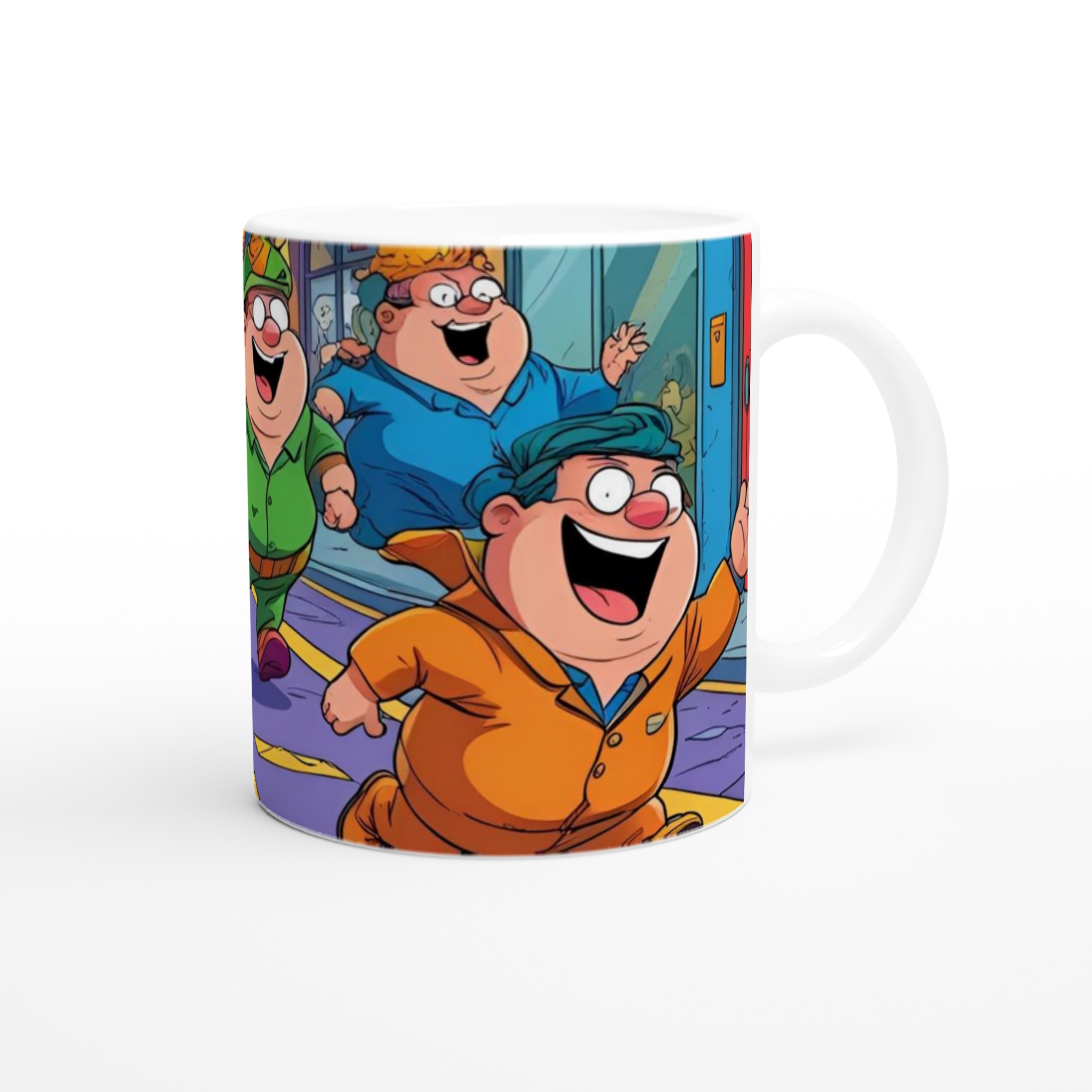 Vit 11oz keramisk mugg med glatt och färgstarkt designmotiv i flera livfulla kulörer 10 bd97f7da-221c-48fb-bb23-ec0f8cafe829