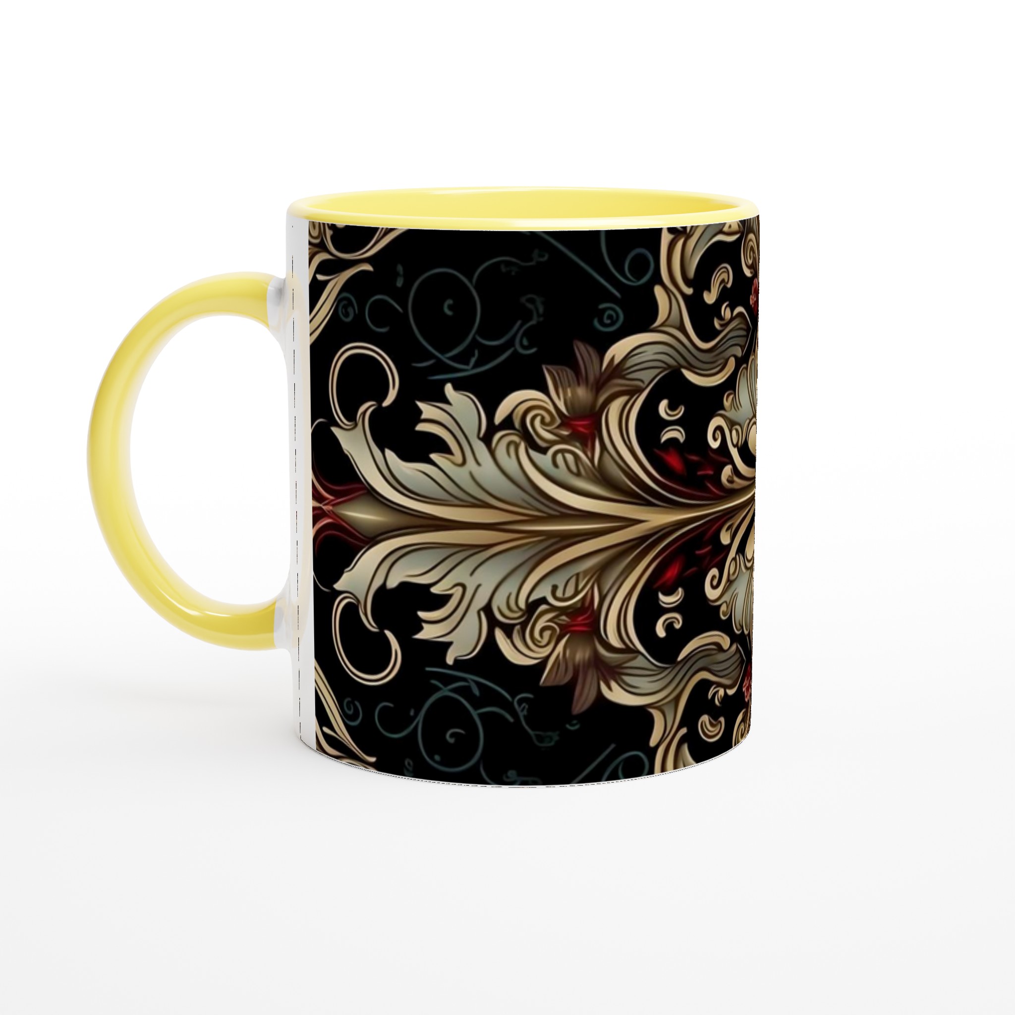 Elegant Baroque-Inspired 11oz Ceramic Mug in Your Choice of Seven Stunning Colors 3 bd9b2e56-ece8-4942-997e-f6d200bcaa86