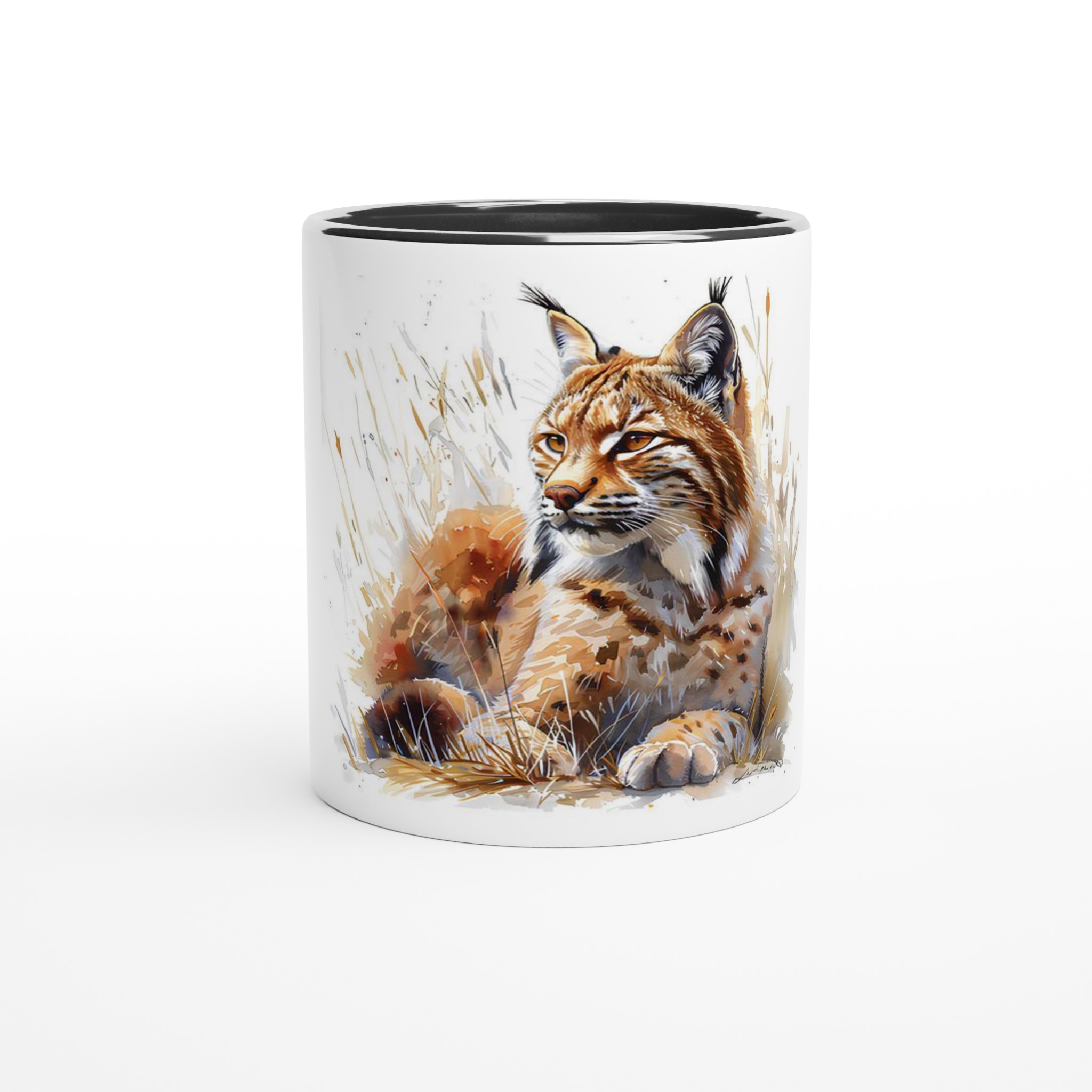 Vacker lodjur akvarell 11oz keramikmugg – personlig inredning i din favoritfärg 6 bda5f486-5cb2-4207-926a-c0a17095070f