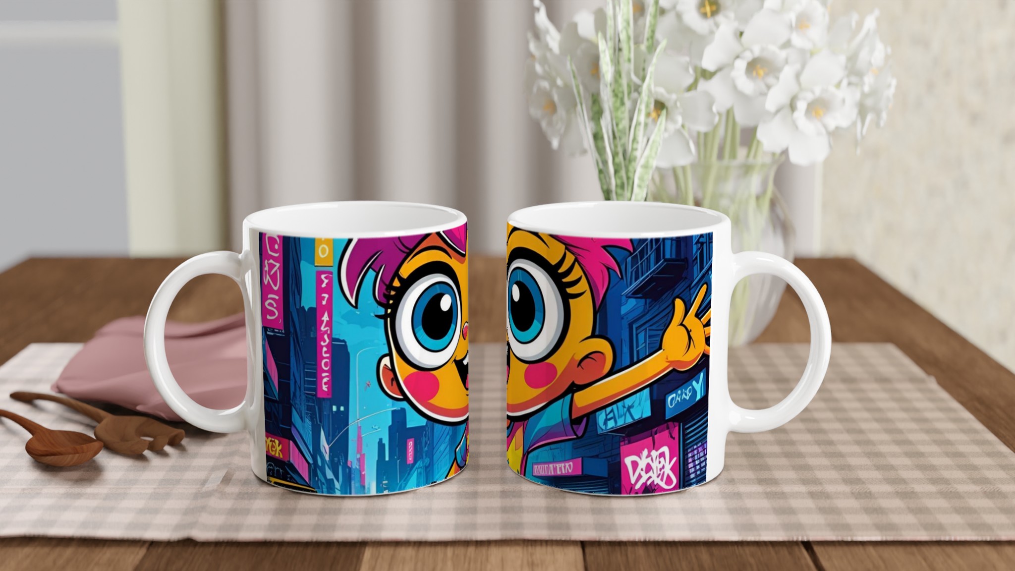 Färgstark 11oz keramisk mugg med lekfull karaktär i flera livfulla färger 10 bdba68a3-9f80-4398-b051-3ec422e8c52e