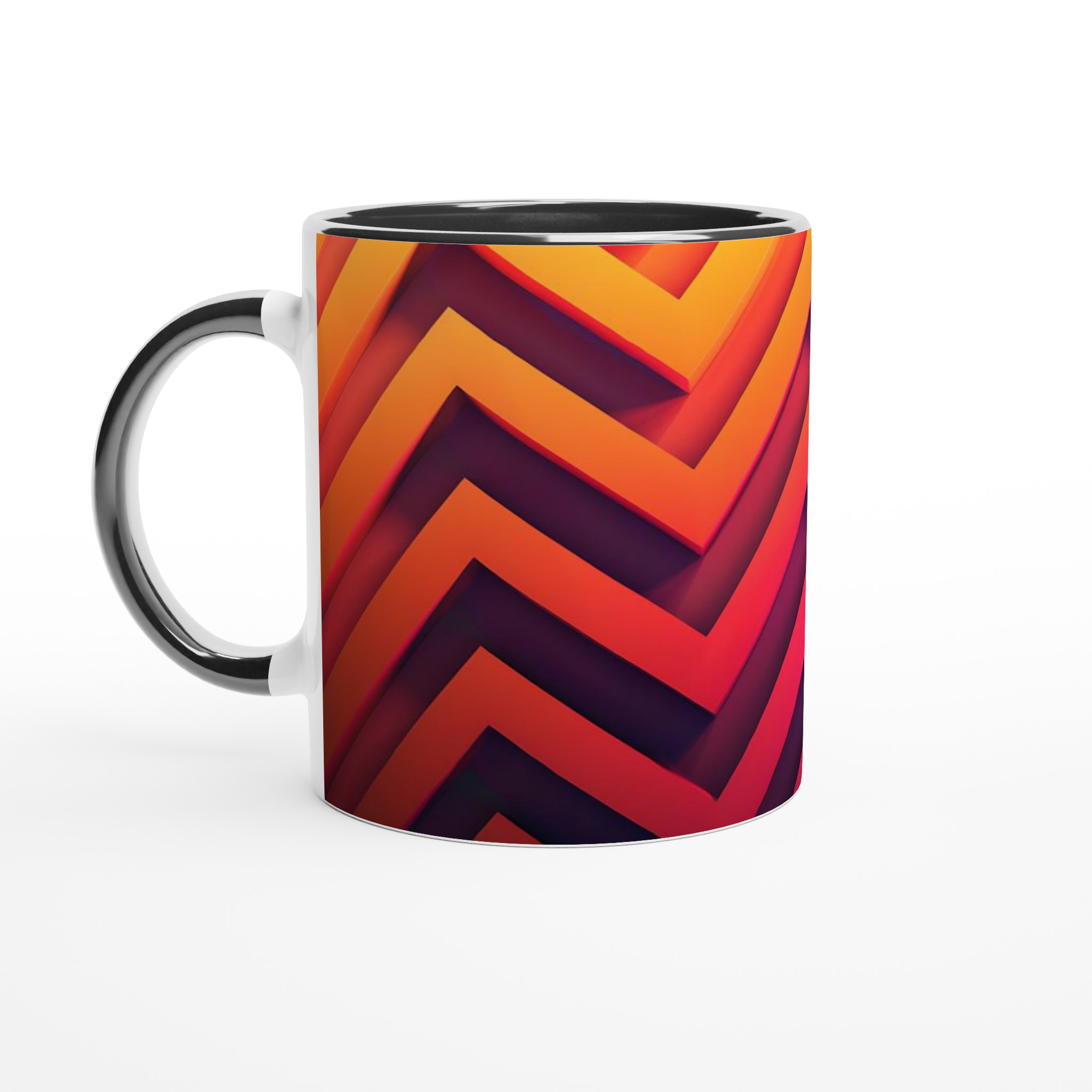 Abstrakt Chevron Mugg - Färgexplosion på 11oz Keramisk Kaffekopp 4 bde18737-b6a5-46a5-9b2c-f7d2adc6d907