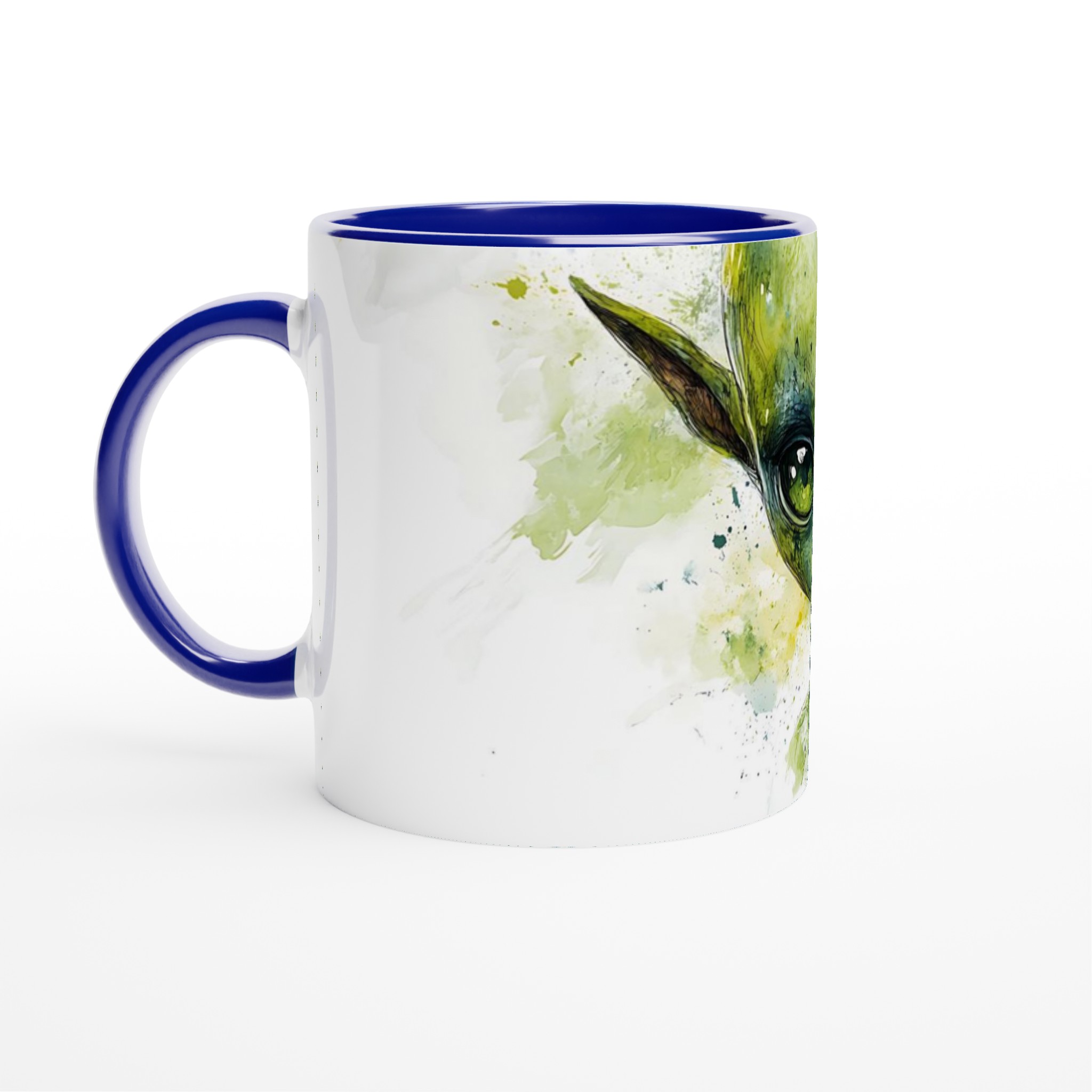 Mystisk Grön Alien Akvarell Mugg - 11oz Keramikmugg för Fantasifulla Dryckesstunder 2 be1cd3d5-a764-4079-96d3-777bbebebdf5