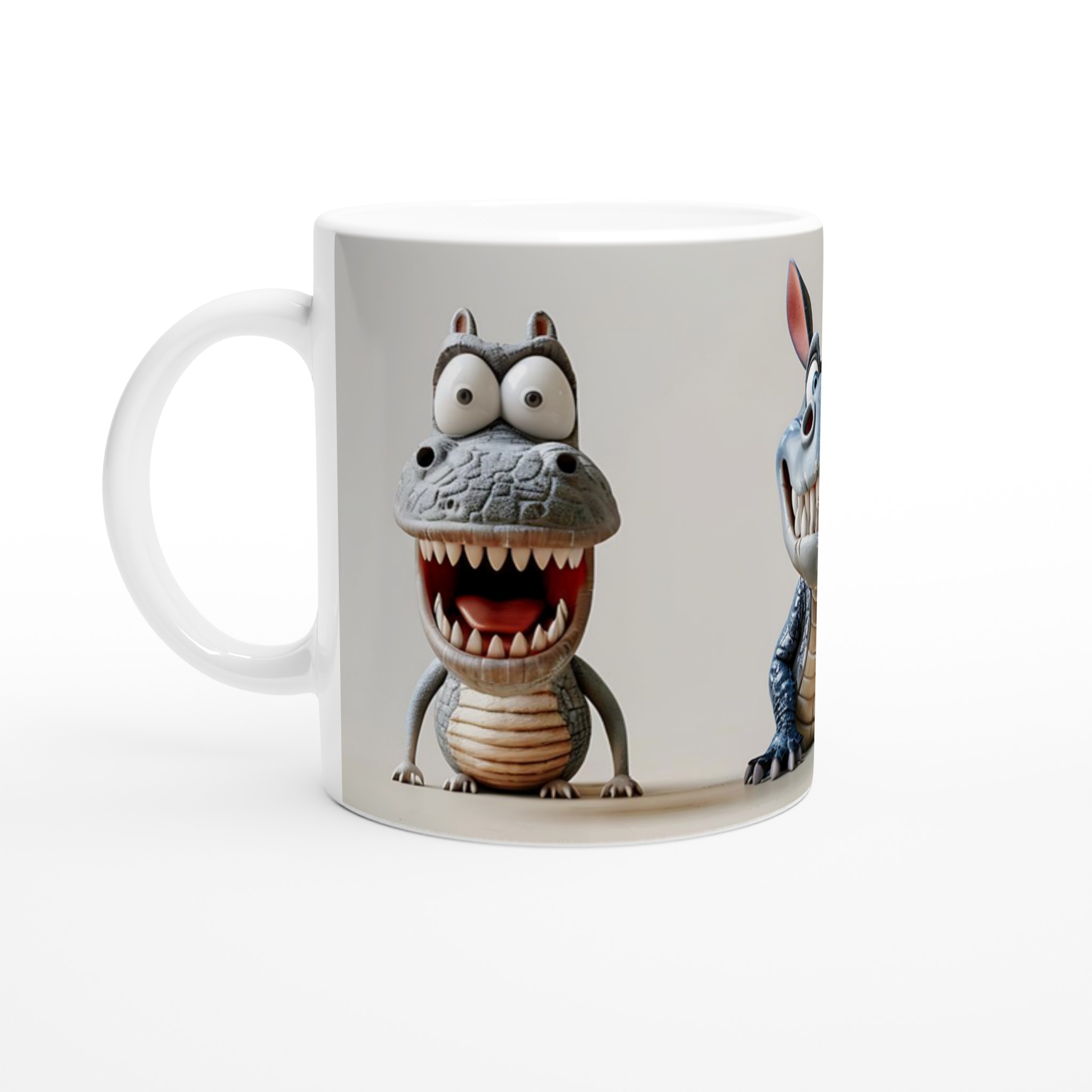 Skrattande Tecknade Djur Mugg – Vit 11oz Keramisk Mugg för Ditt Roligaste Kaffe 1 be285b2b-850f-464f-8a46-263f32e73f29