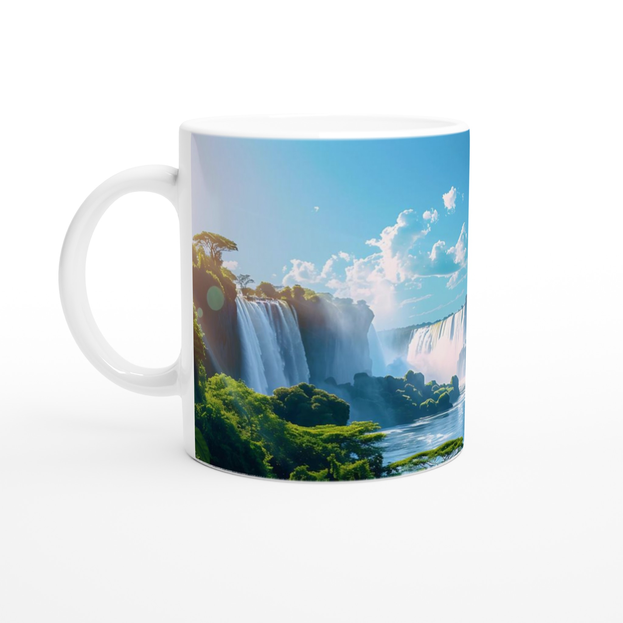 Vattenfallskaskad Mugg - 11oz Keramisk Kaffemugg i ditt val av 7 Livfulla Färger 1 be4881ca-2e0c-4fa9-9ce2-8fbb99de733d