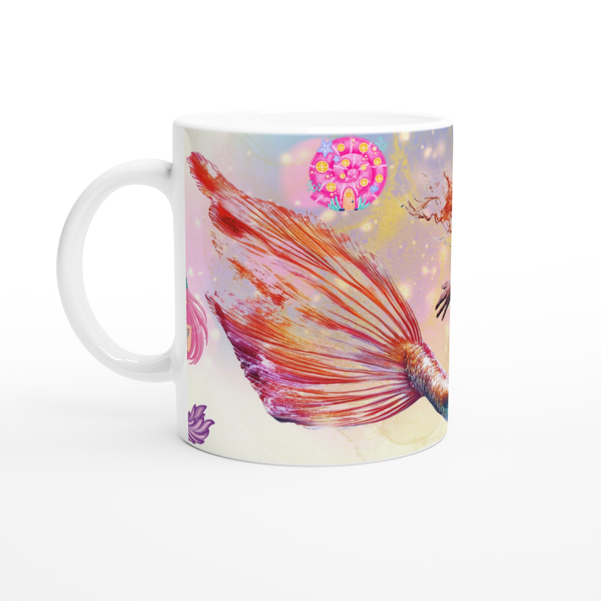 Vacker Keramikmugg med Sagolik Sjöjungfrustil i Flera Levande Färger – 11oz 1 be52cc7a-fac2-4a33-a35c-da3f21a3e93d
