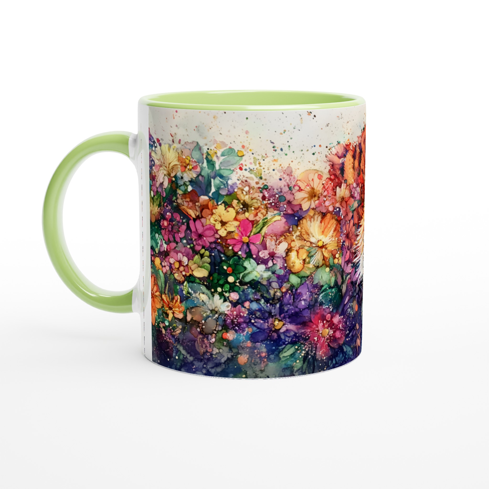 Konstfull Tigermugg: Levande Akvarell & Blommor – Välj din Färg! 7 be569cdf-f03c-440e-ad18-cbd56cc35fc0