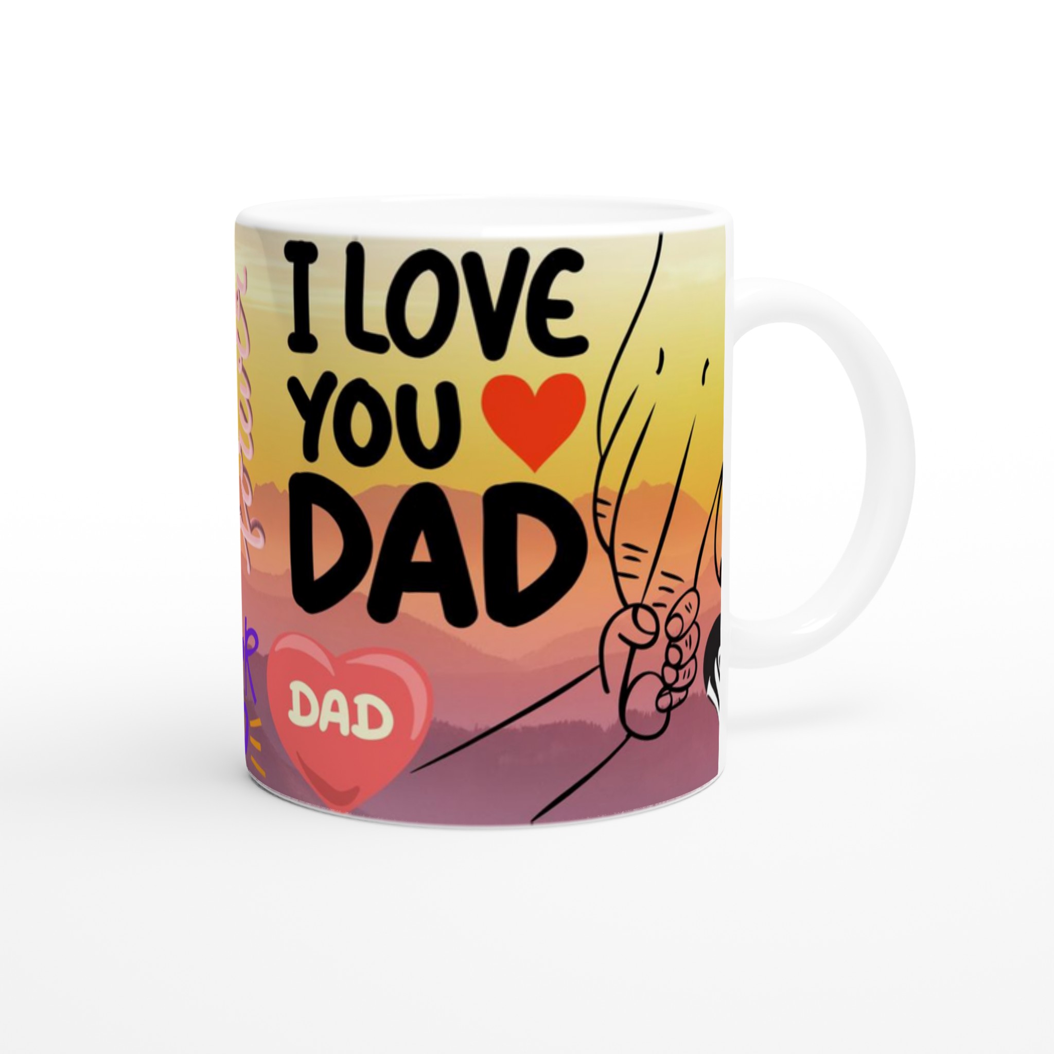 Vit 11oz keramisk mugg med kärleksfulla farsdagstryck i flera färger 9 beca3031-1f83-4872-975c-0232bedf866f