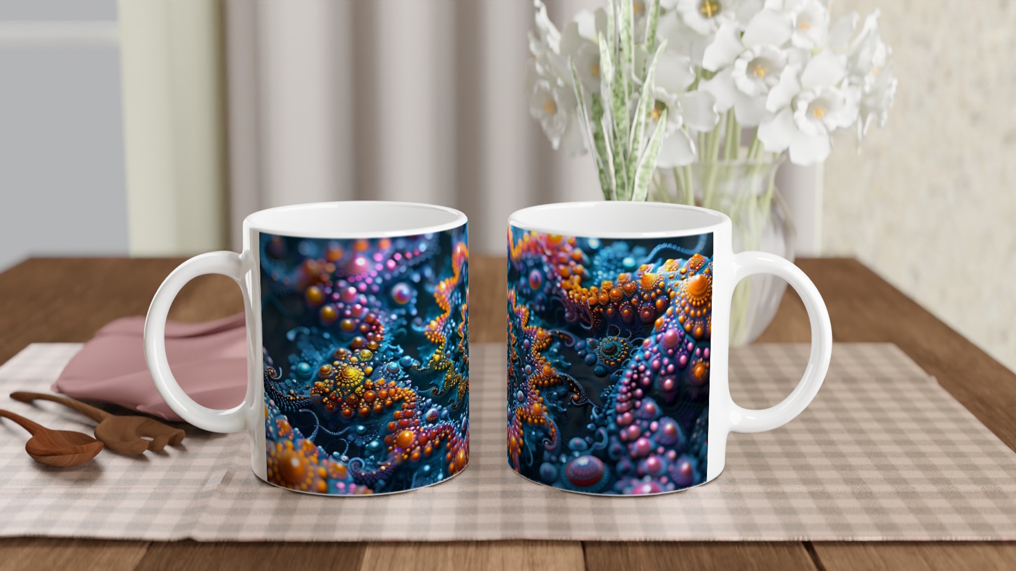 Kosmisk Fraktal Mugg - Färgexplosion för Din Kaffeupplevelse, Välj bland Sju Levande Nyanser! 10 bef2e93b-6369-4f77-be16-f81d682f5f34