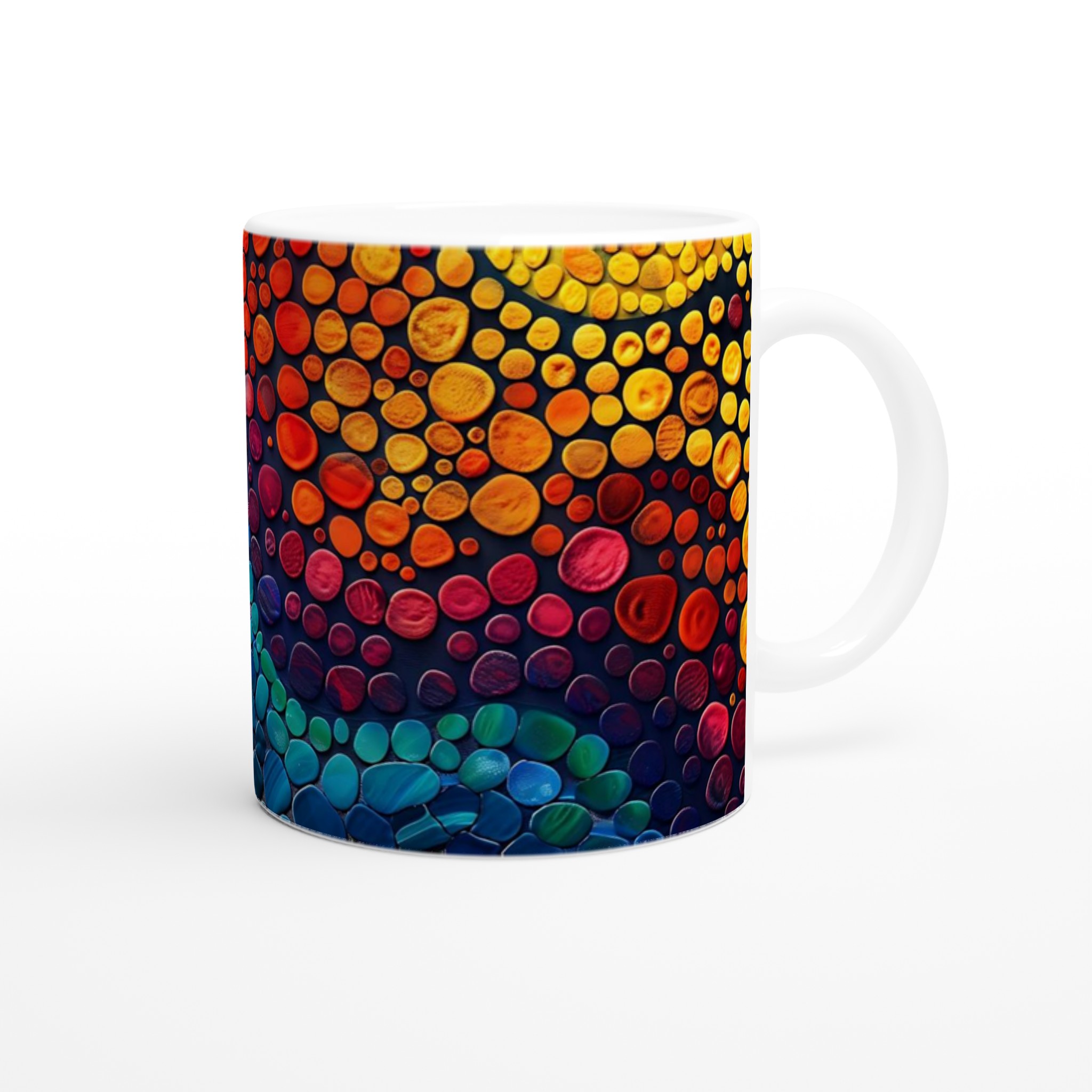 Abstrakt Färgglad Stenkust Mugg - Keramisk 11oz Kaffemugg i ditt val av 7 Livfulla Färger 9 bf55be53-dedb-4ec5-9978-d9a650786cd0
