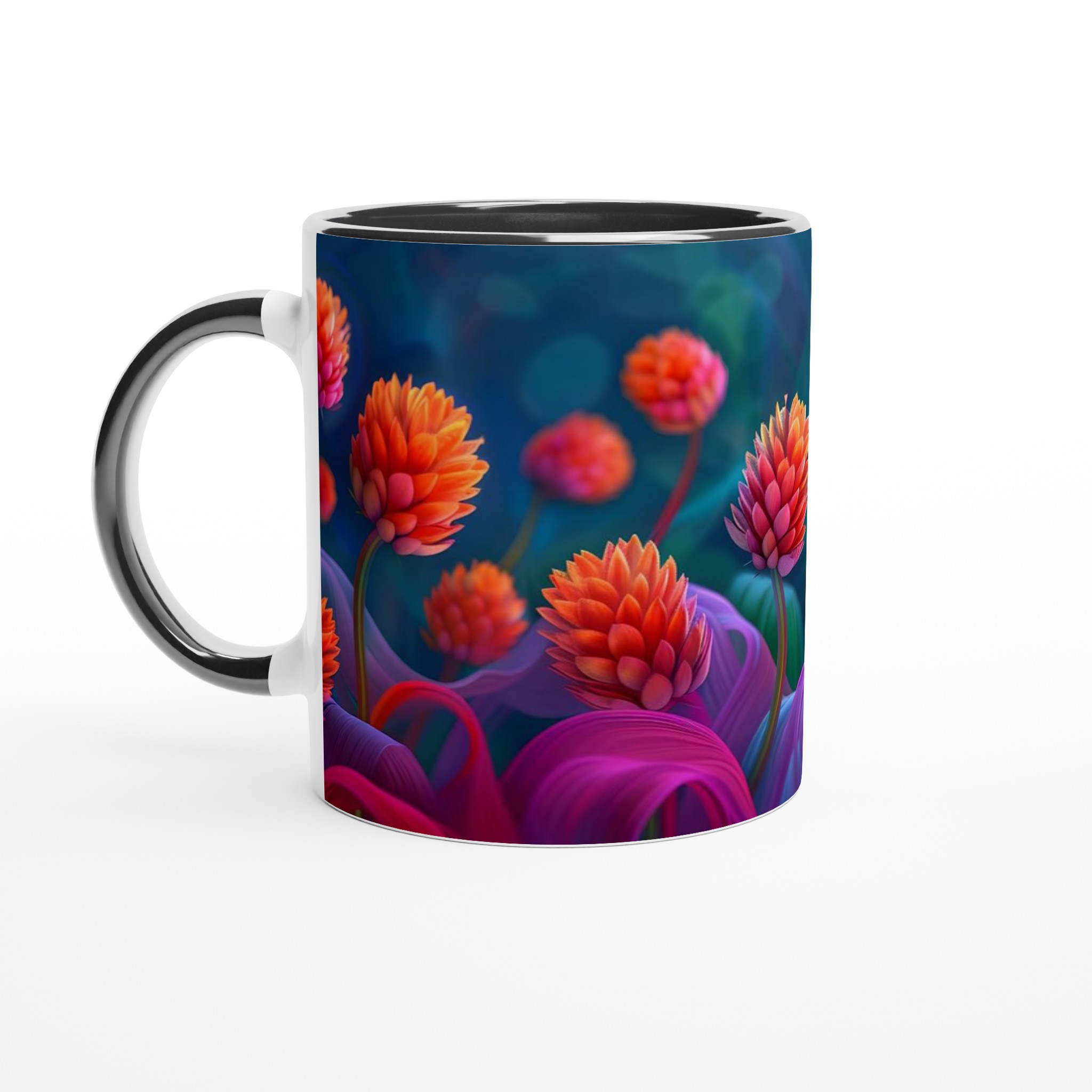Abstrakt Blomstermugg: Levande Orange & Magenta i 11oz Keramik – Välj Din Färg! 4 bf64cc7e-6c65-4de8-8bc3-2604ec93c2b8