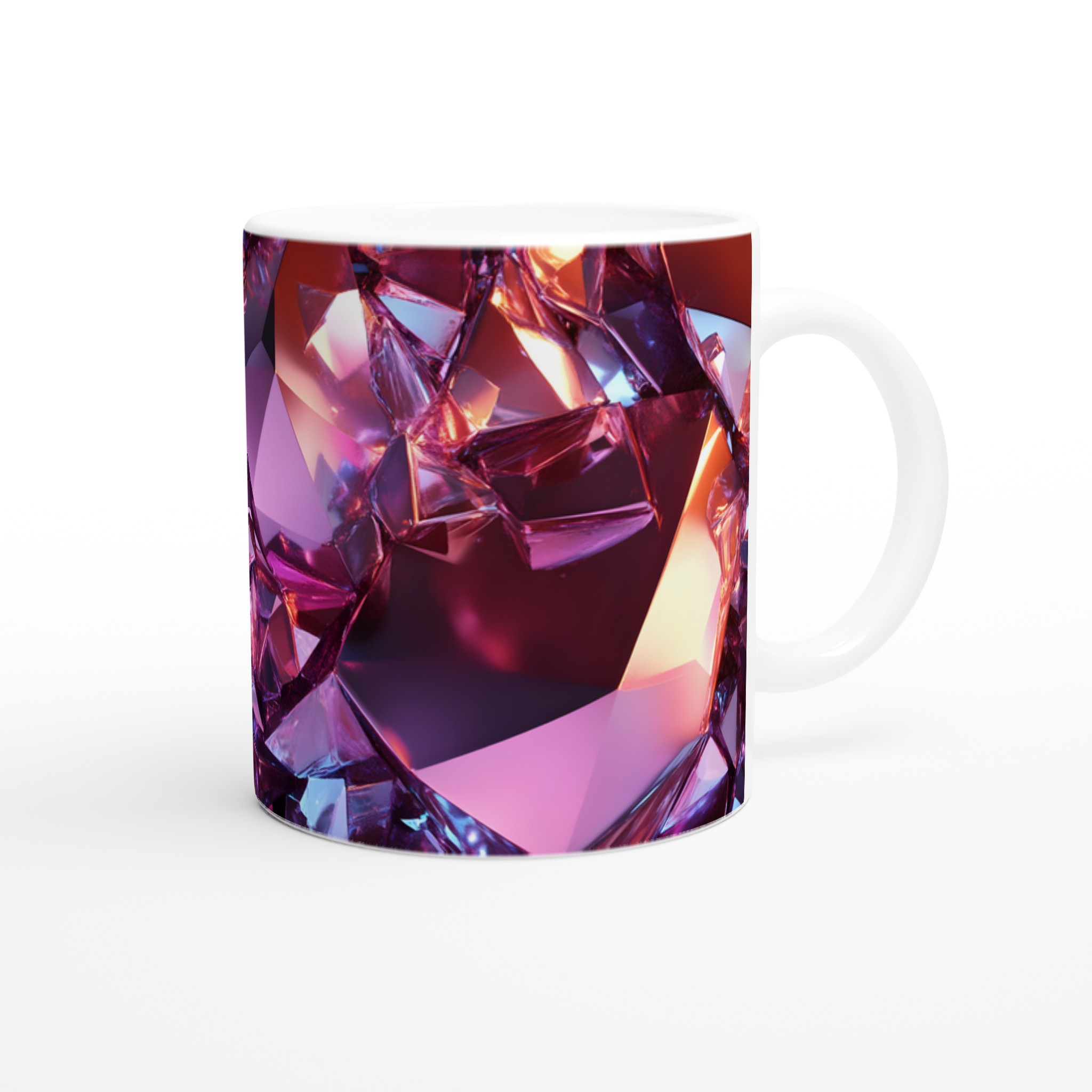 Abstrakt Kristallmugg: 11oz Keramikmugg med Glänsande Prismatisk Design i Valfri Färg 9 bf7f0d05-0c09-4f52-b611-65dac27a8819