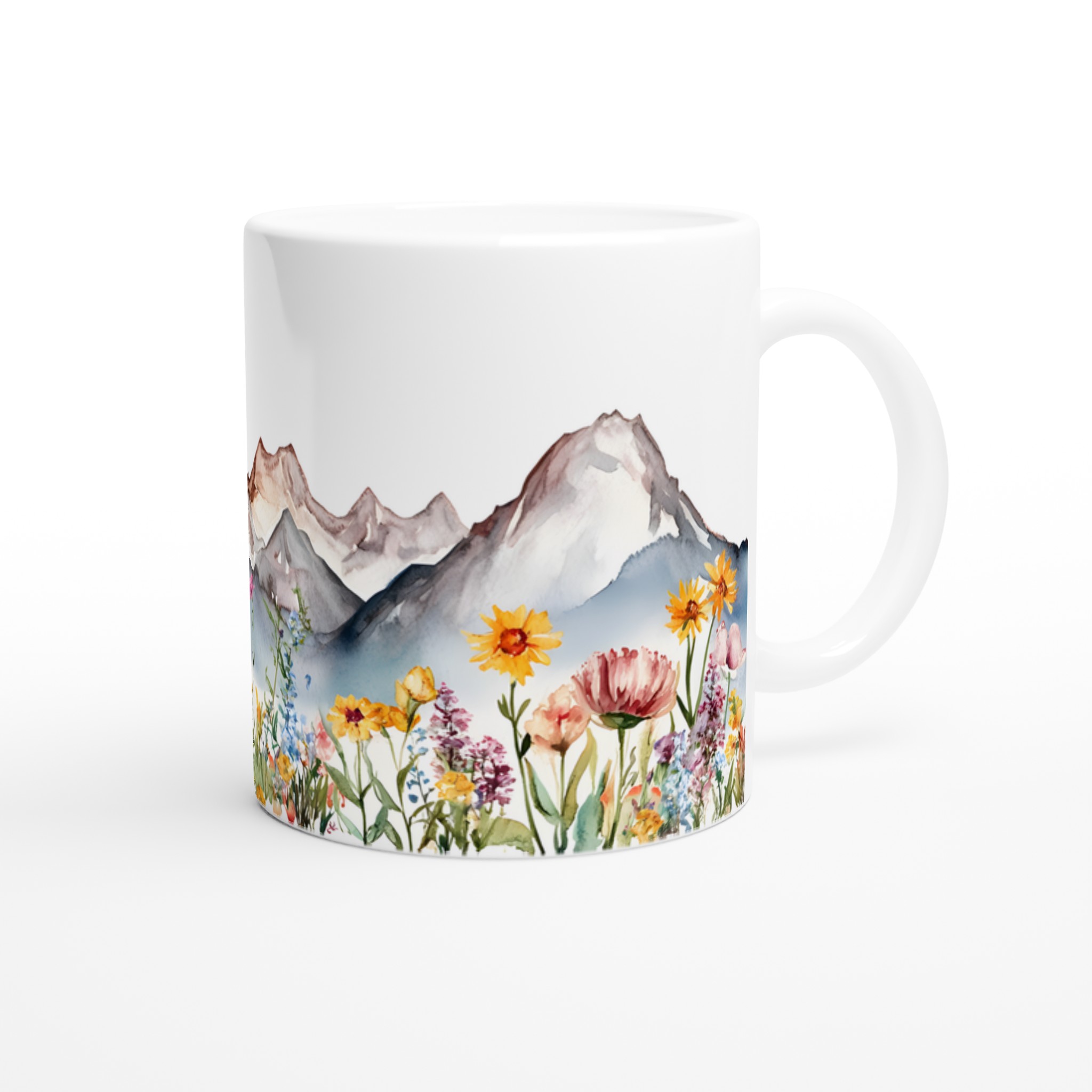 Akvarell Berg & Vildblommor Keramikmugg – Konstnärlig 11oz Kaffekopp i Flera Färger 9 bfad136d-bece-4b84-961a-d5df7fd5423f