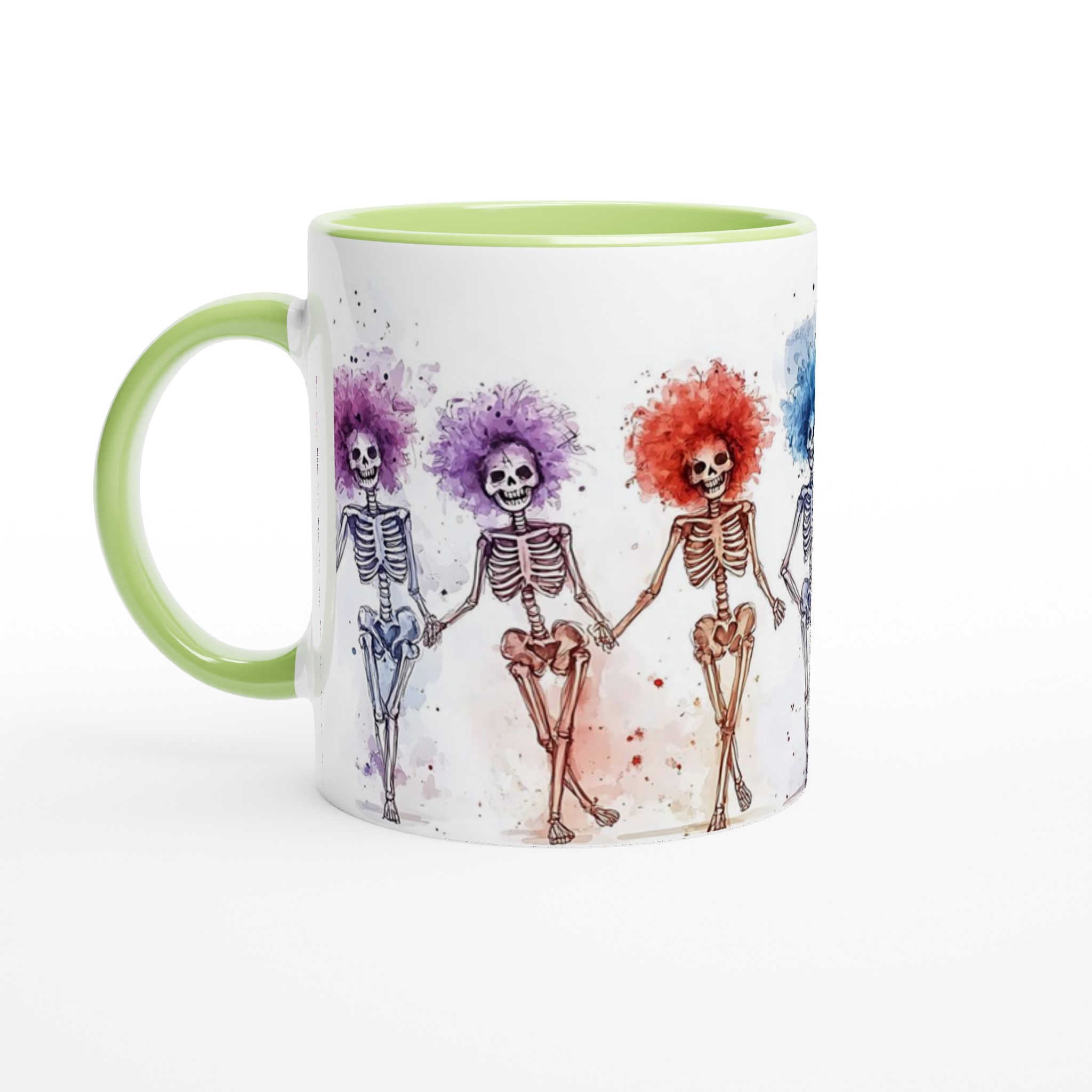 Glad Halloweenskelett med Färgglada Peruker Keramikmugg - Fira med Stil och Glädje! 7 bfe8e702-03ae-4f3d-b15e-4f9037f58f97