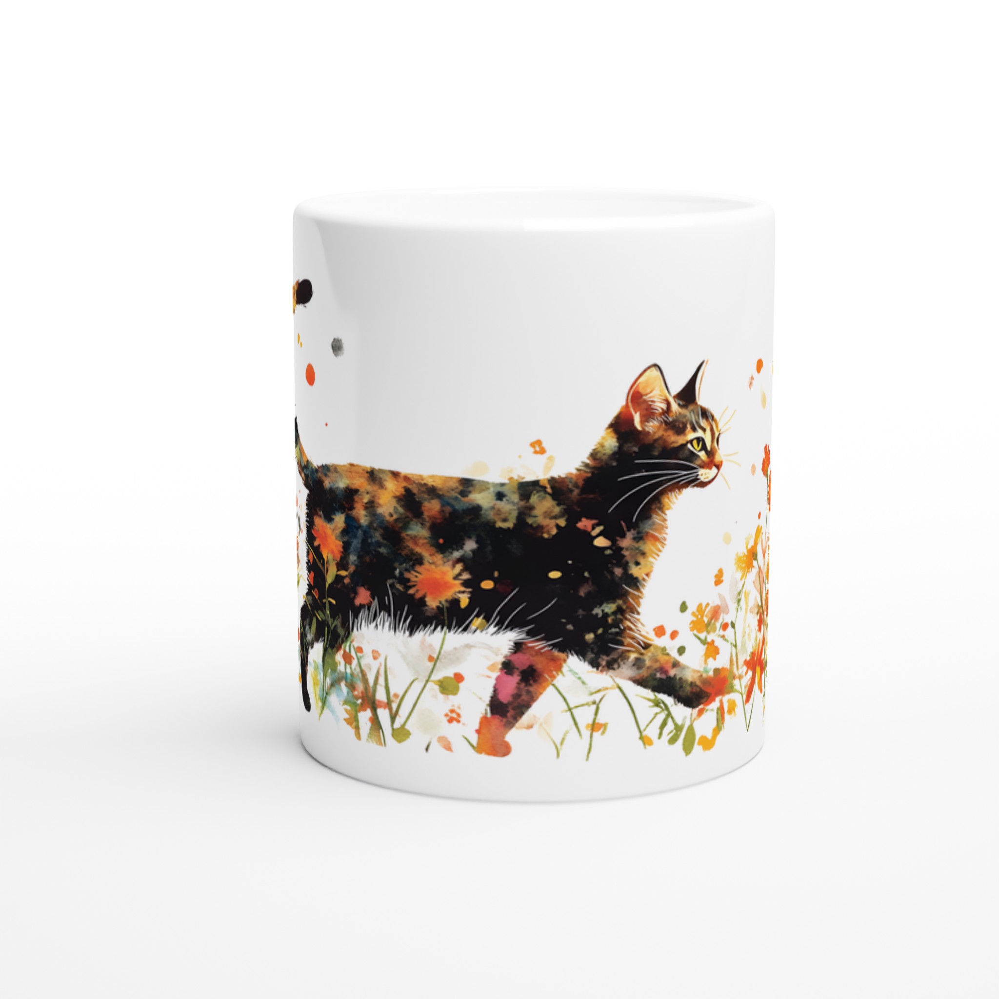 Färgsprakande Katter & Blommor Keramikmugg - 11oz Konstverk för Din Kaffestund 8 c02ec70e-6ad9-4ba2-b9a6-bb0047c4d840