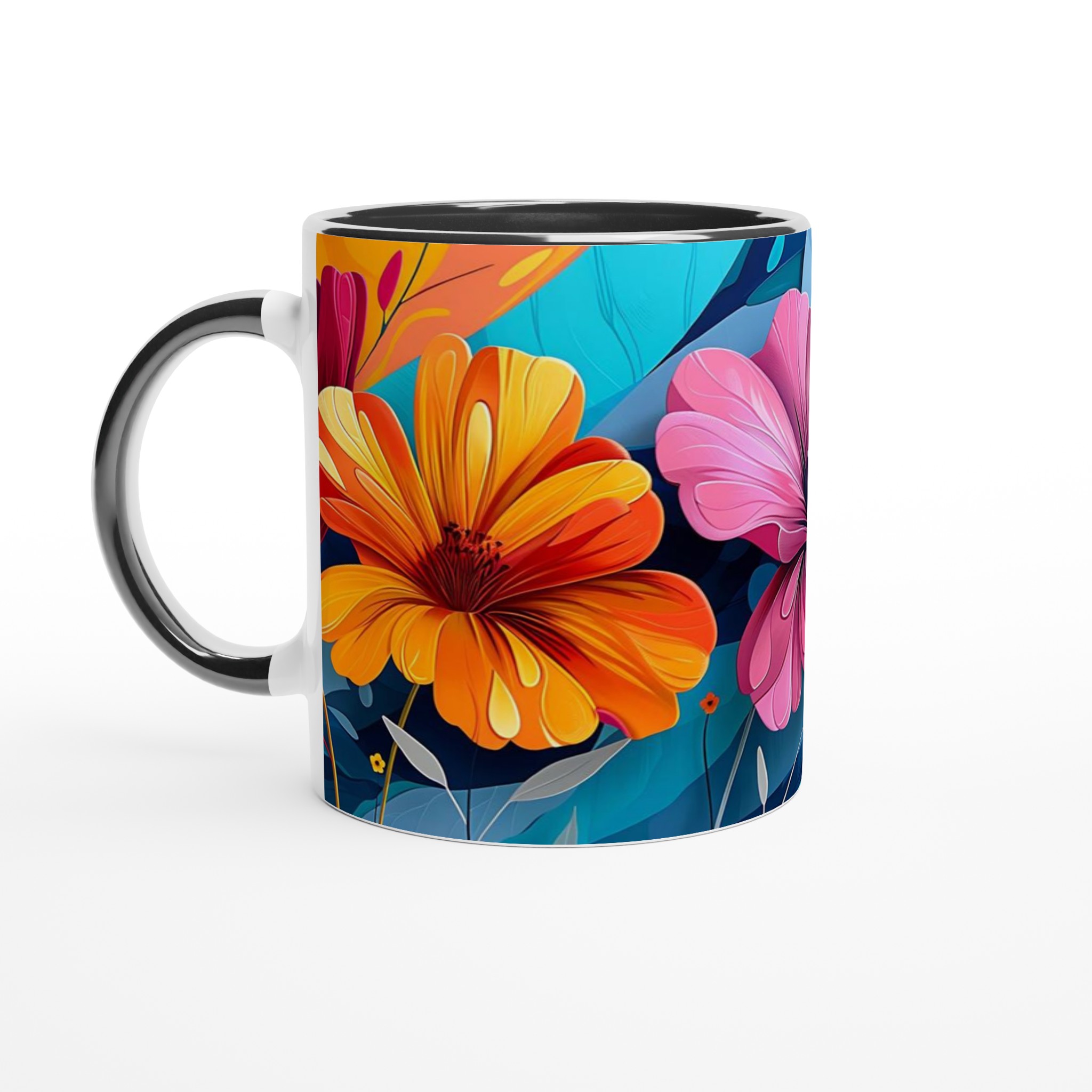 Färgglad Blommig 11oz Keramisk Mugg – Konstnärligt Tryck för Din Favoritdryck 4 c03aa54c-4c0c-4ef1-bf76-aa8383495786