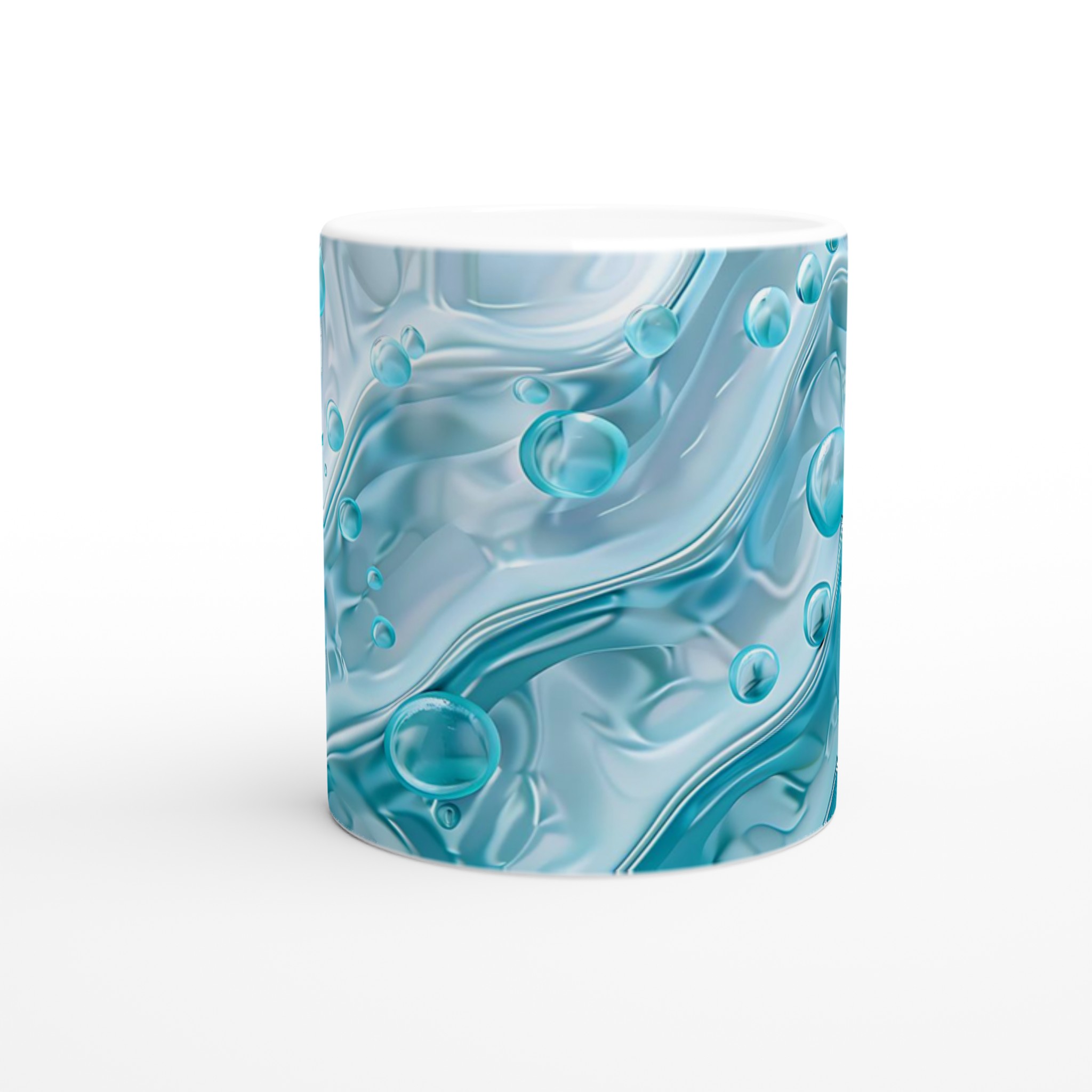 Ocean Breeze 11oz Keramisk Mugg – Dröm Dig Bort med Lugnande Vågformad Design & Aqua Bubblor 8 c0504132-9b11-456f-a28b-24db52694550