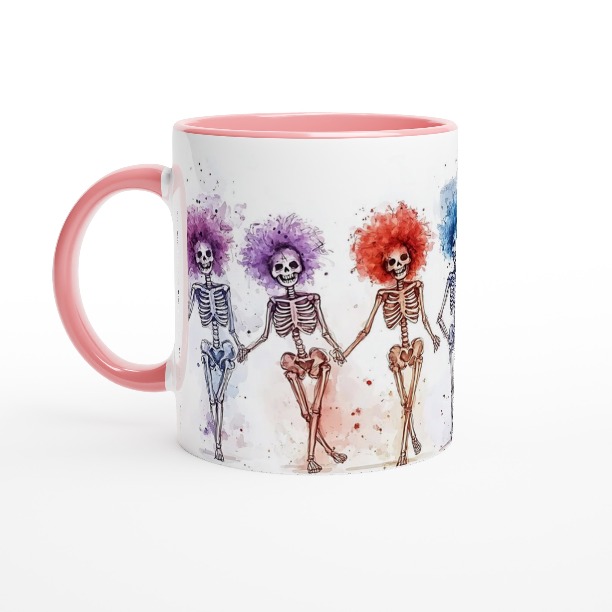 Glad Halloweenskelett med Färgglada Peruker Keramikmugg - Fira med Stil och Glädje! 6 c0507cd4-ec80-403d-8fda-86d3862993ed