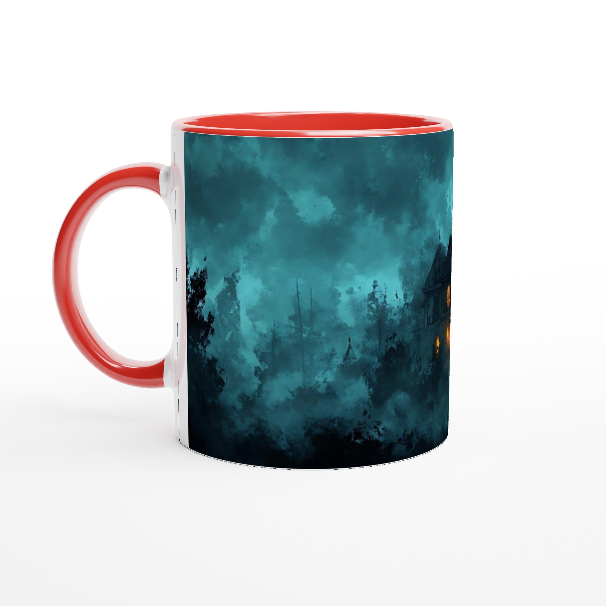 Mystisk Mörk Magi Mugg – Tealblå Spökhusdesign på 11oz Keramikmugg 5 c09dc85f-4158-496e-bf79-f866518b171b