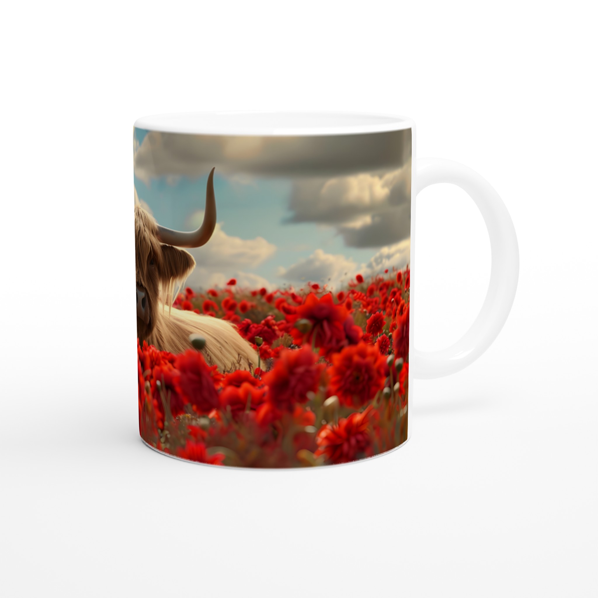 Highland Ko Mug – Charmig Illustration i Röd Vallmoäng – Välj bland 7 Färgstarka Muggar 9 c0c2f518-27c1-4238-99e5-fc612640ff3c