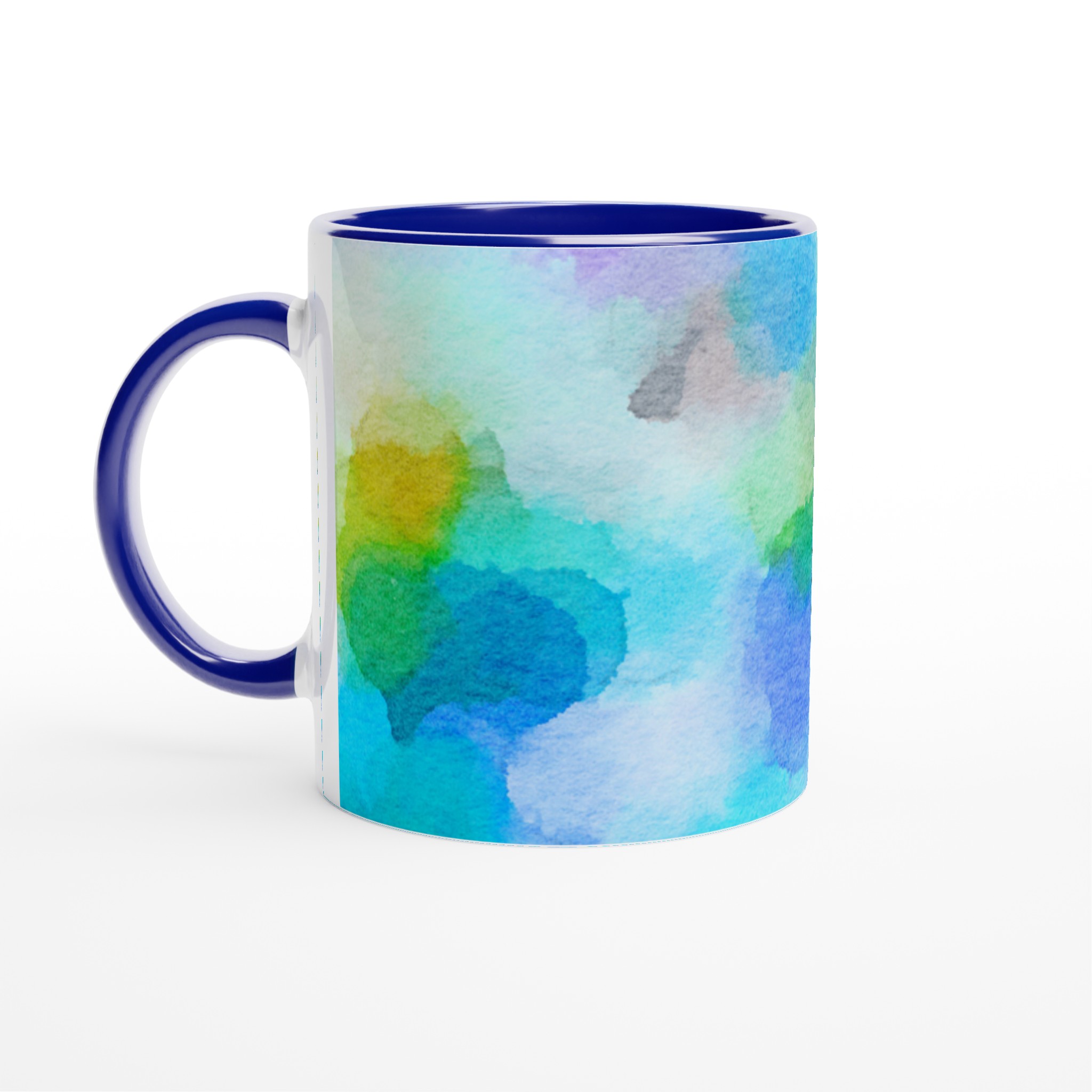 Vit 11oz keramisk mugg med akvarellinspirerad design i flera färgstarka nyanser 2 c0d78009-b0c0-4260-acac-3d464b90feff