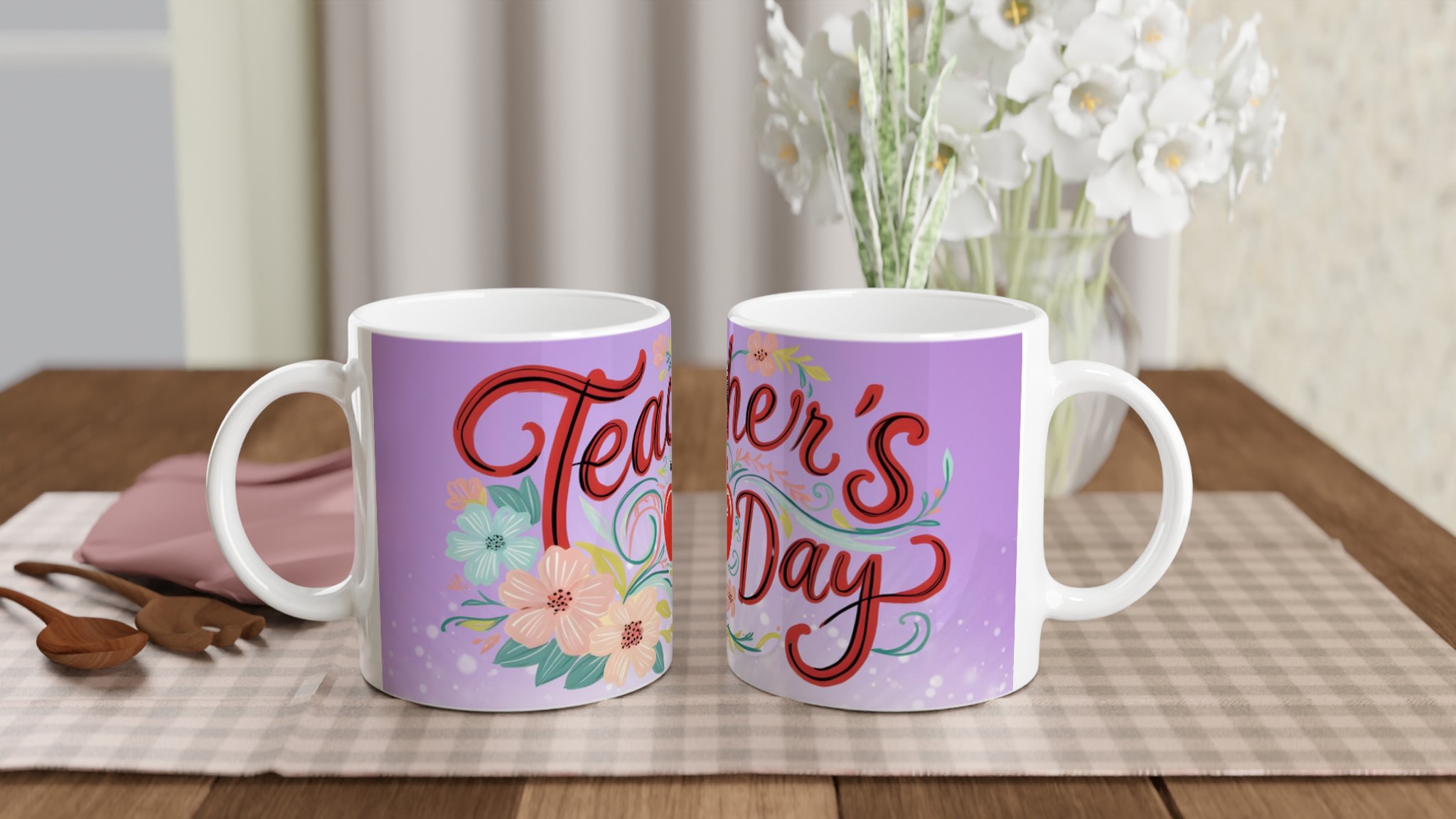 Teacher's Day 11oz Ceramic Mug – Celebrate with Vibrant Floral & Apple Design 10 c0e0856f-336f-4298-be8e-d8e8fa19cac2