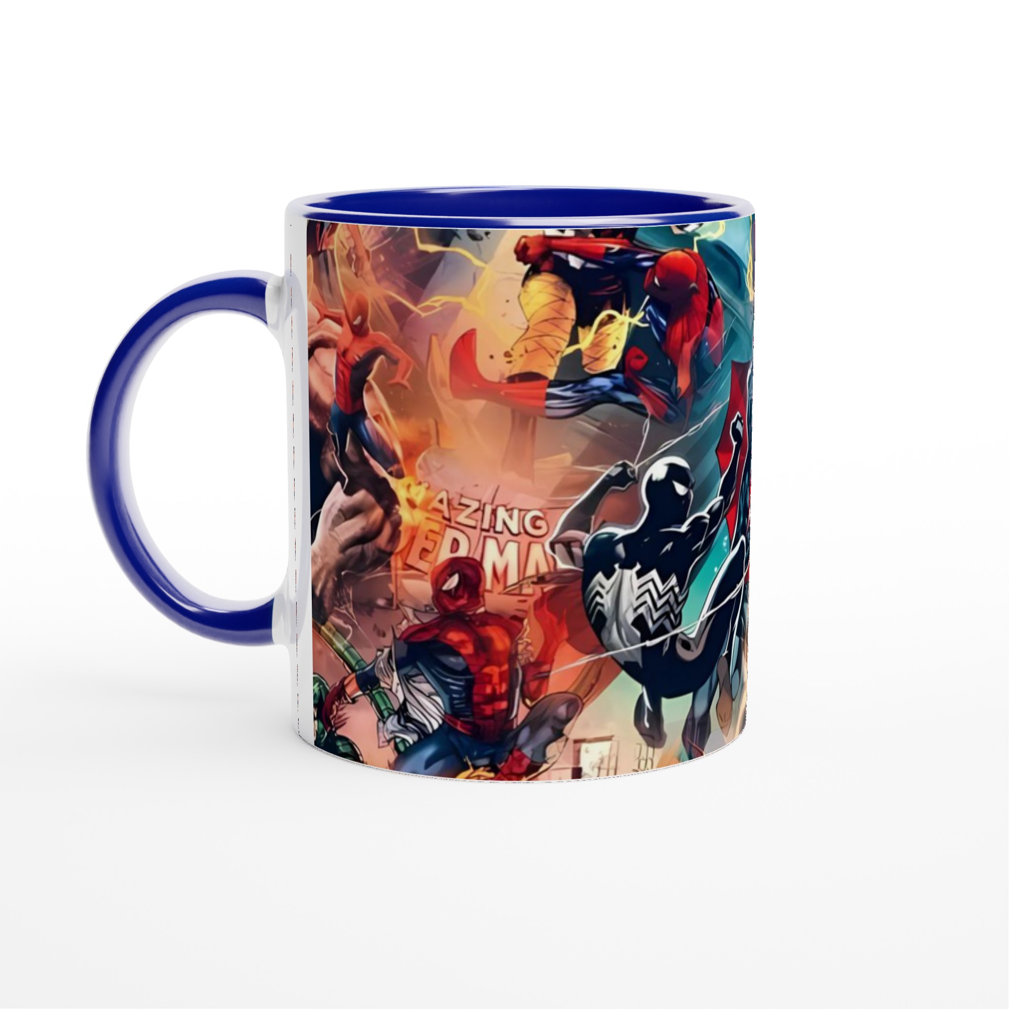 Vit 11oz keramisk mugg med sprakande Spider-Man serier i färgglad design 2 c0e9b52e-492c-40e1-9b31-f180ad907ab0