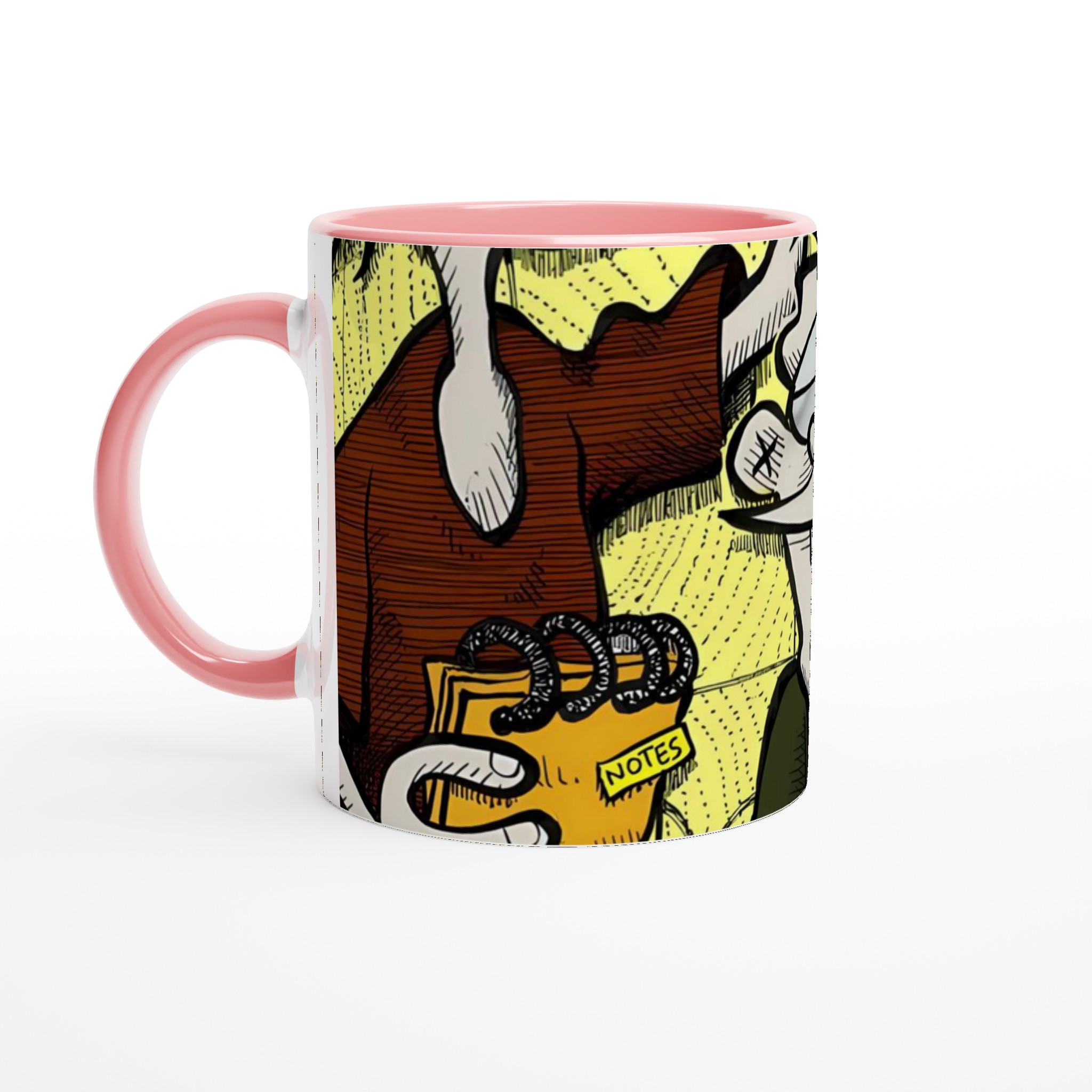 Vit 11oz keramisk mugg med lekfullt tecknat motiv – välj bland flera färgstarka keramiska nyanser 6 c0f59581-bd24-4099-84d7-d86613b8e409