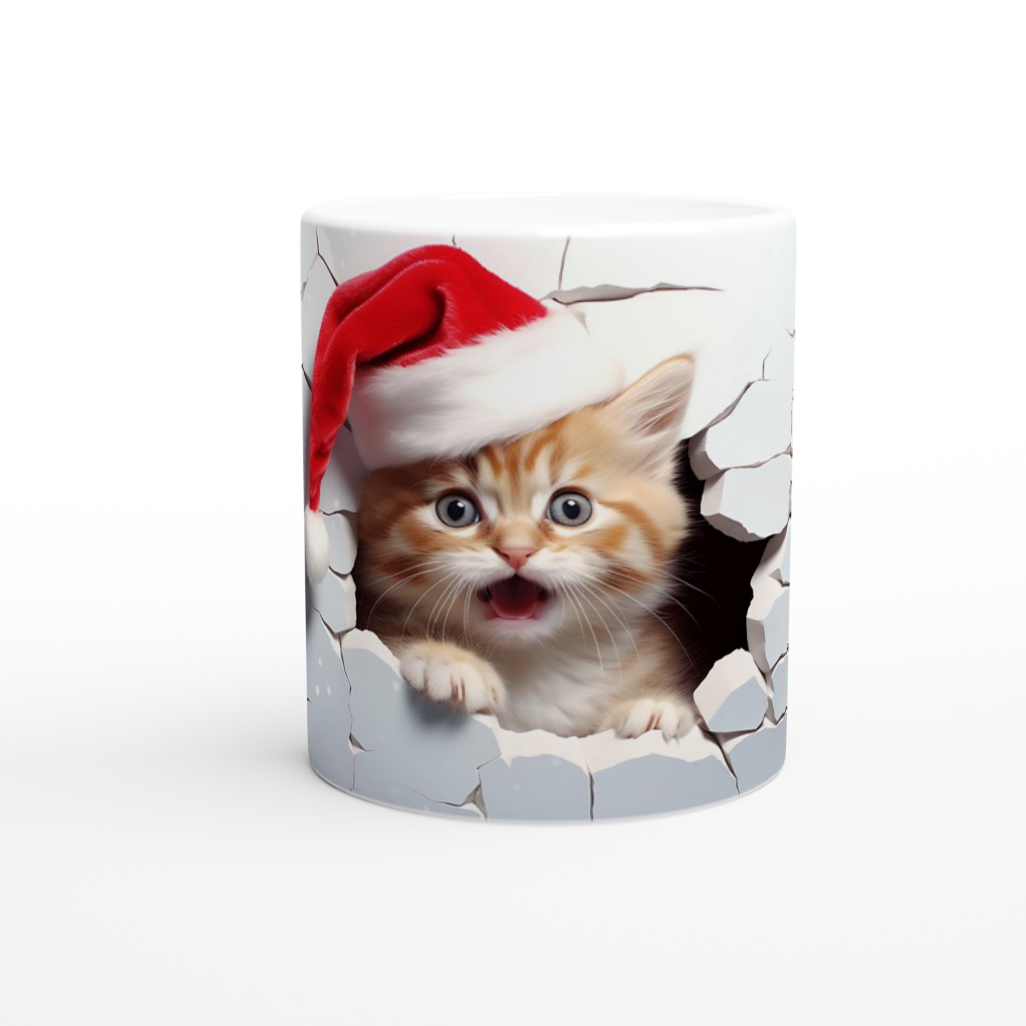 Söt Kattunge i Tomteluva Keramikmugg - 11oz Julmugg för Kaffe & Te i Flera Färger 8 c103be7c-9034-4673-94af-3c5fc8146061