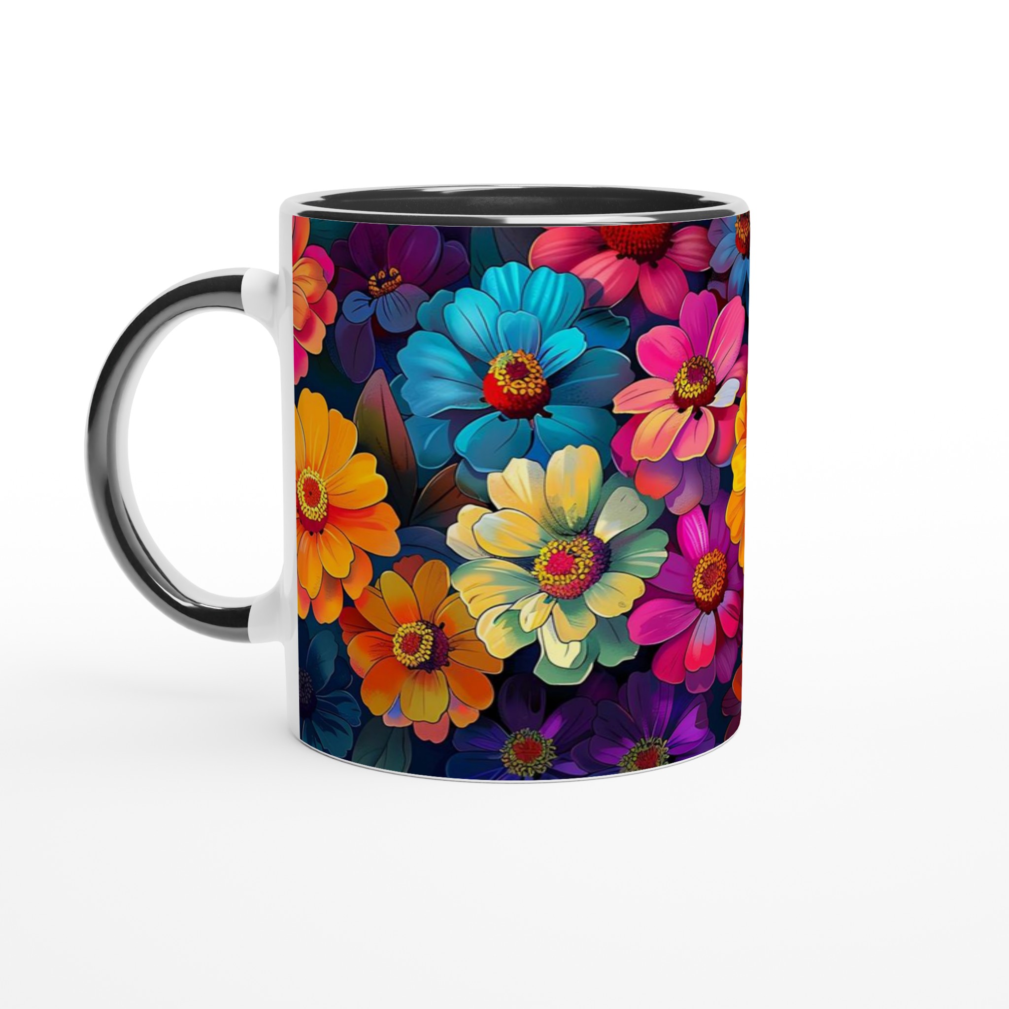 Färgexplosion: 11oz Keramikmugg – Blommig Design i Levande Nyanser för En Pigg Start på Dagen 4 c1091e79-b2c1-4821-a6d3-9bc290607971