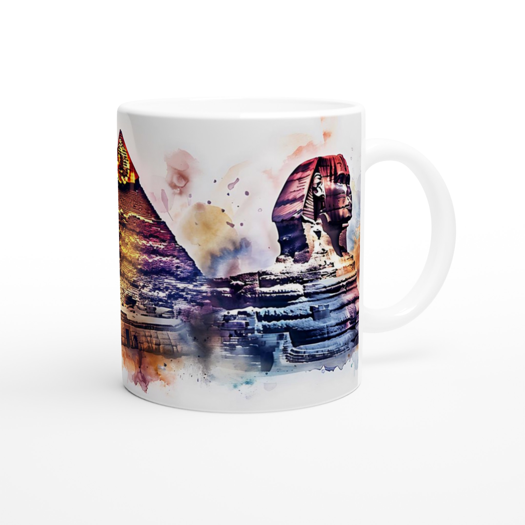 Egyptisk Akvarell Mugg - Mystisk Pyramider & Sfinxer Konst Mugg i Flera Färger 9 c10d4ce3-57f9-43e4-bd2b-b85aa8244531