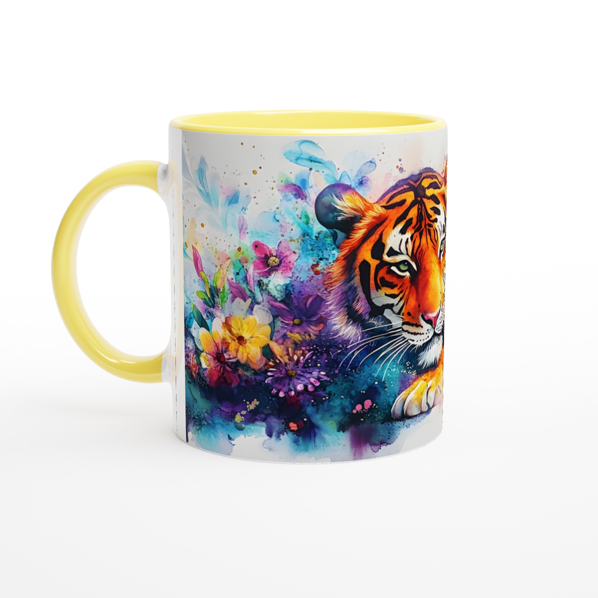 Mångfärgad Akvarell Tiger Mugg – Vibrerande Konst för Din Kaffestund, Välj Din Favoritfärg! 3 c1313b56-3012-4545-8b4f-a05ab1ac4df6