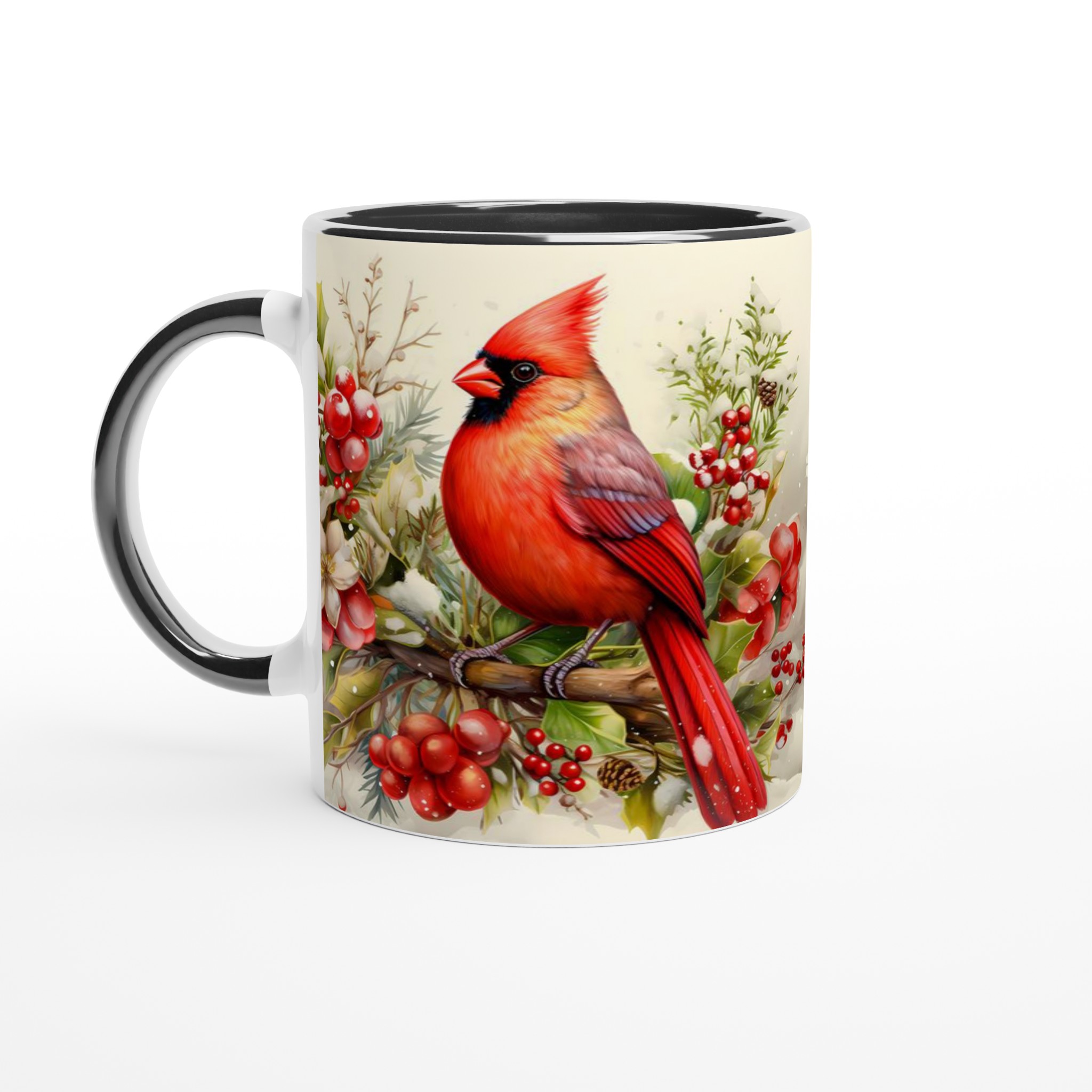 Kardinal i Vinterland Mugg - Levande Vinterdesign på 11oz Keramikmugg 4 c14844b8-983b-4bae-ae3c-dec079b8888c