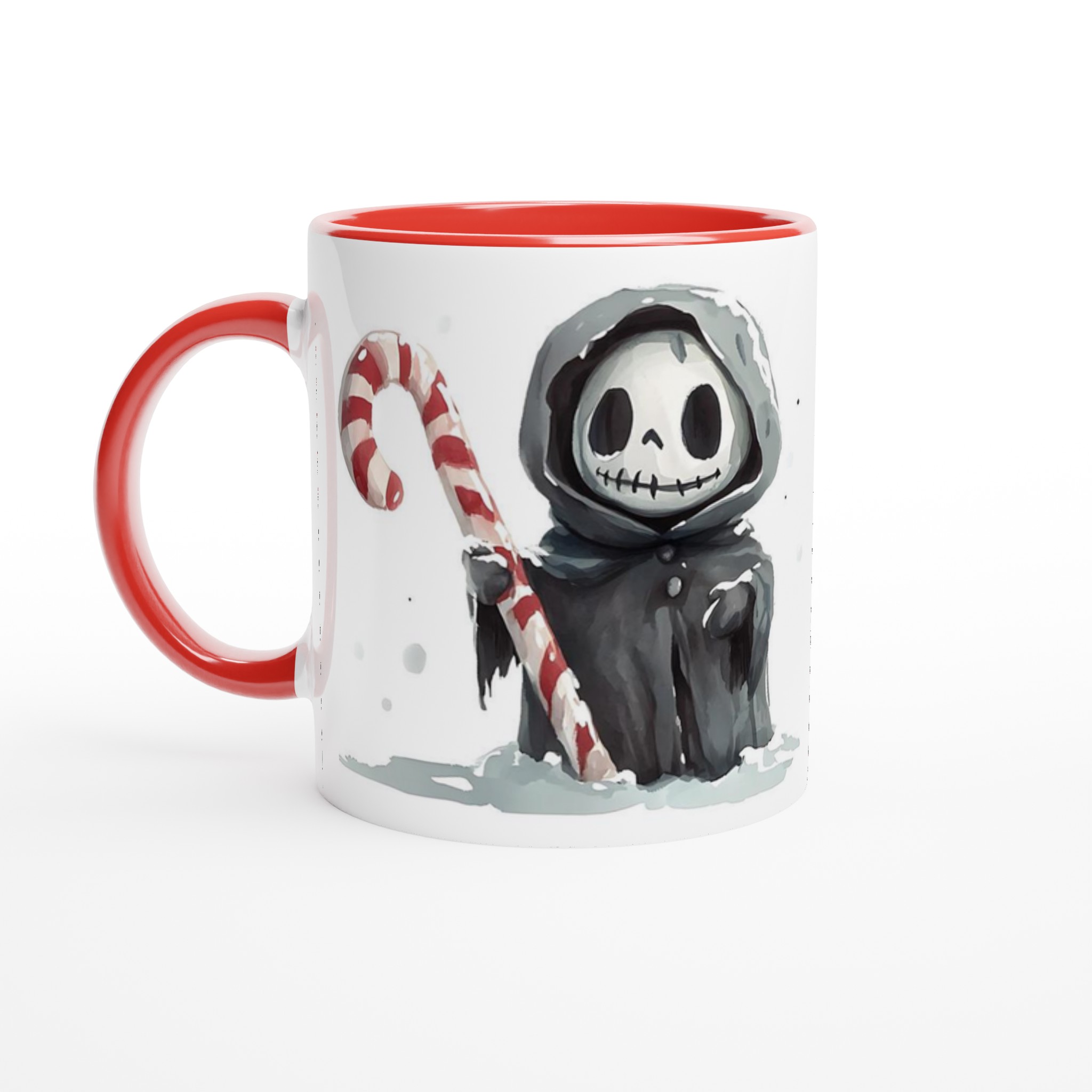 Söt Dödskalle med Polkagris Mugg - Vinterglädje & Charm i 11 oz Keramik, Välj Din Färg! 5 c17aa8c3-93a0-42c6-a271-f90397c3974e