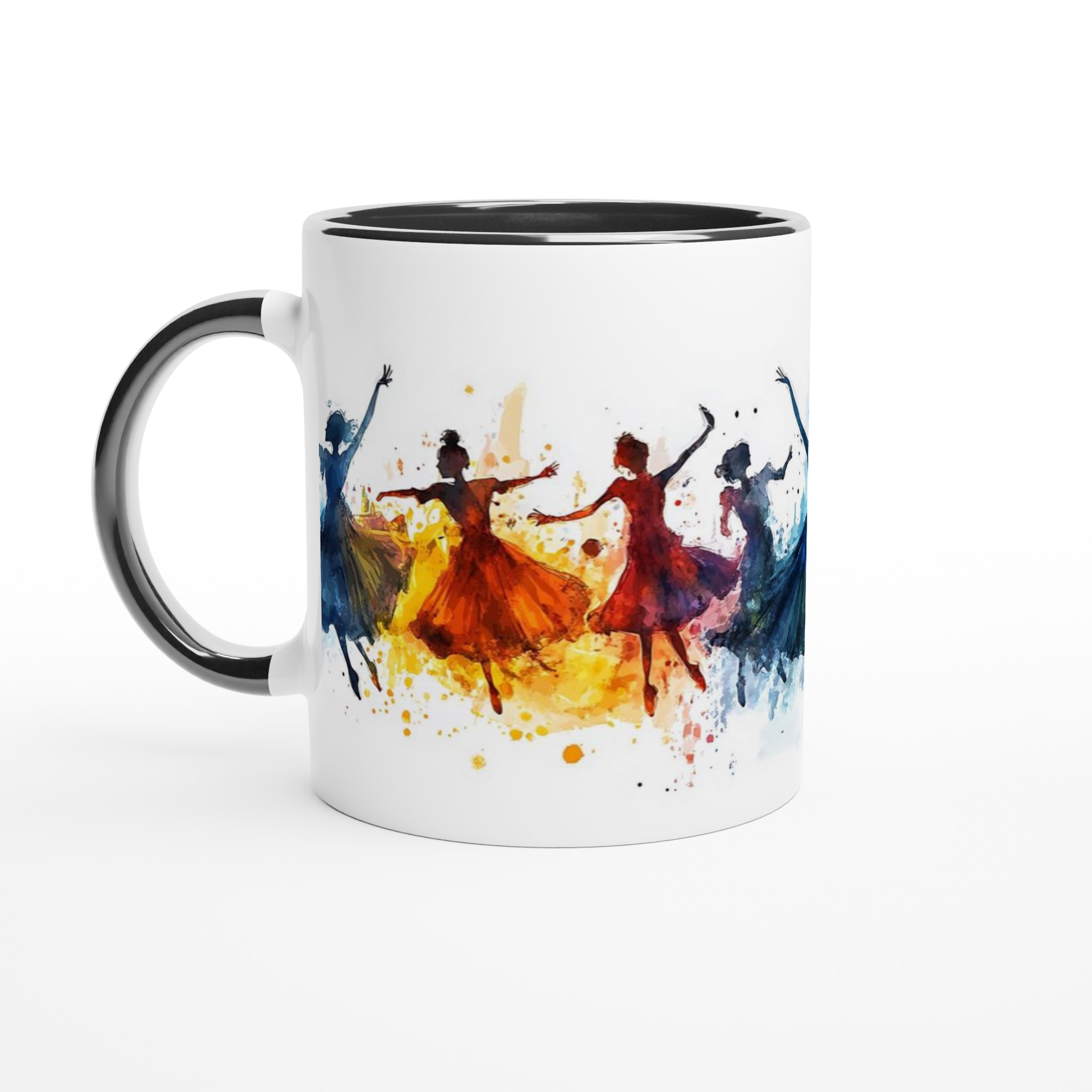 Dansande Ballerinas – Färgstark Akvarellmugg – 11oz Keramisk Kaffemugg i Valfri Färg 5 c1a4c9ba-5620-4616-8e83-6b1e81090265