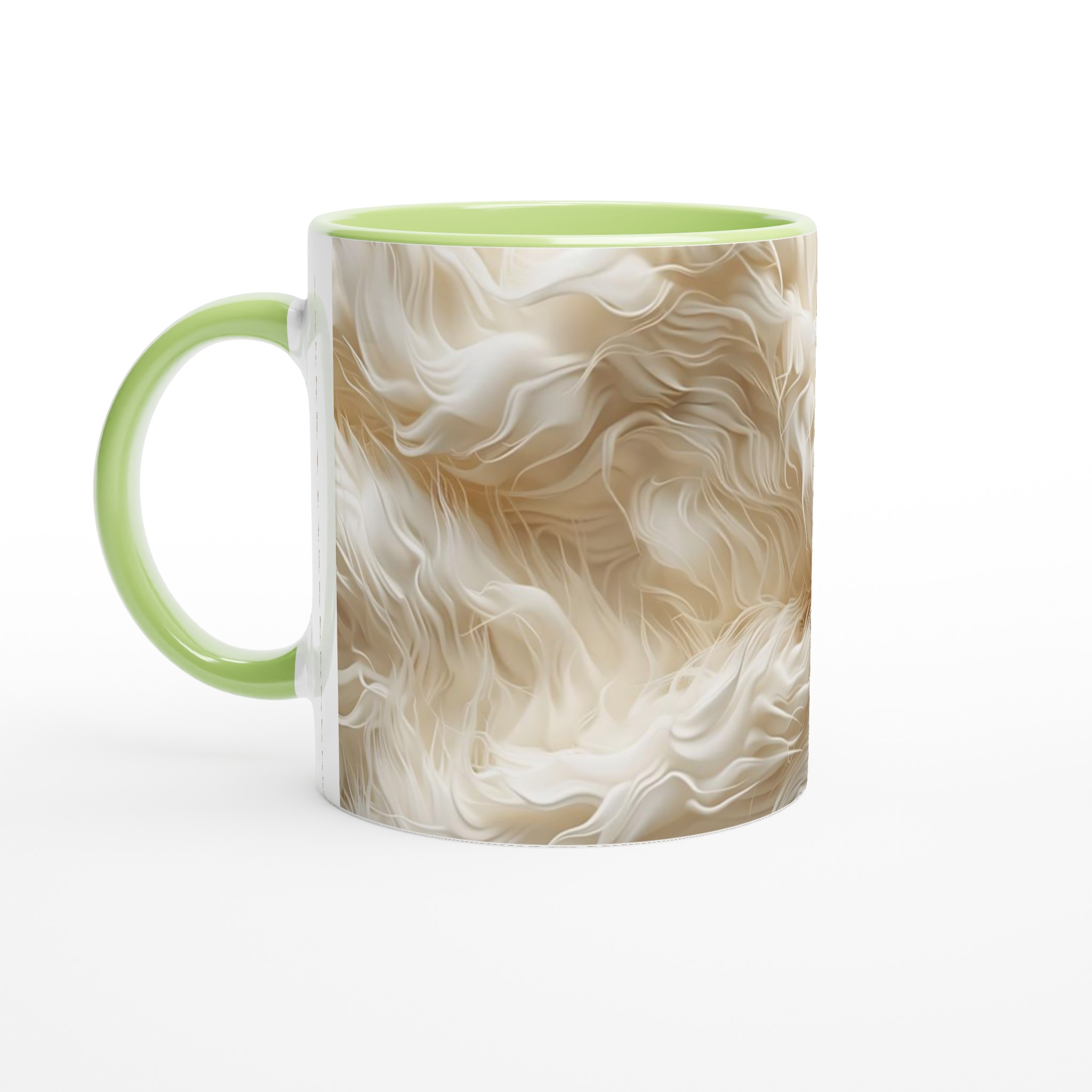Abstrakt Krämvit Konstnärlig Keramikmugg - 11oz, Vågor & Virvlar, Välj Bland Flera Färger 7 c1a83454-662b-4292-b3c5-4b9fee90e41b