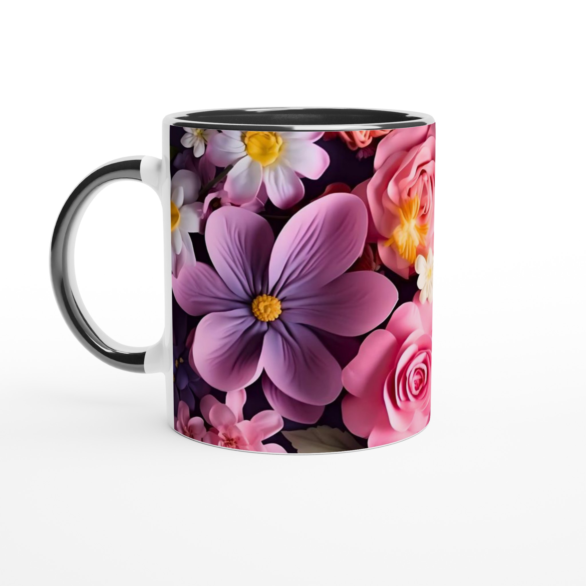 Elegant Vit 11oz Keramisk Mugg med Blomsterprakt i Flera Färger 4 c1b5c73f-27e7-40f5-a108-89231302f173